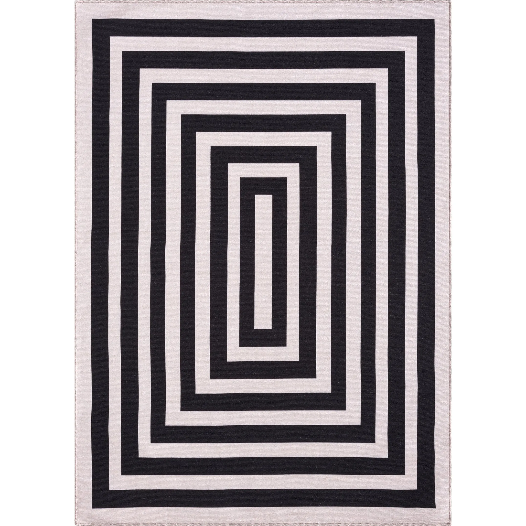 Abani Parker PAR170A Cream Black Rectangles Area Rug