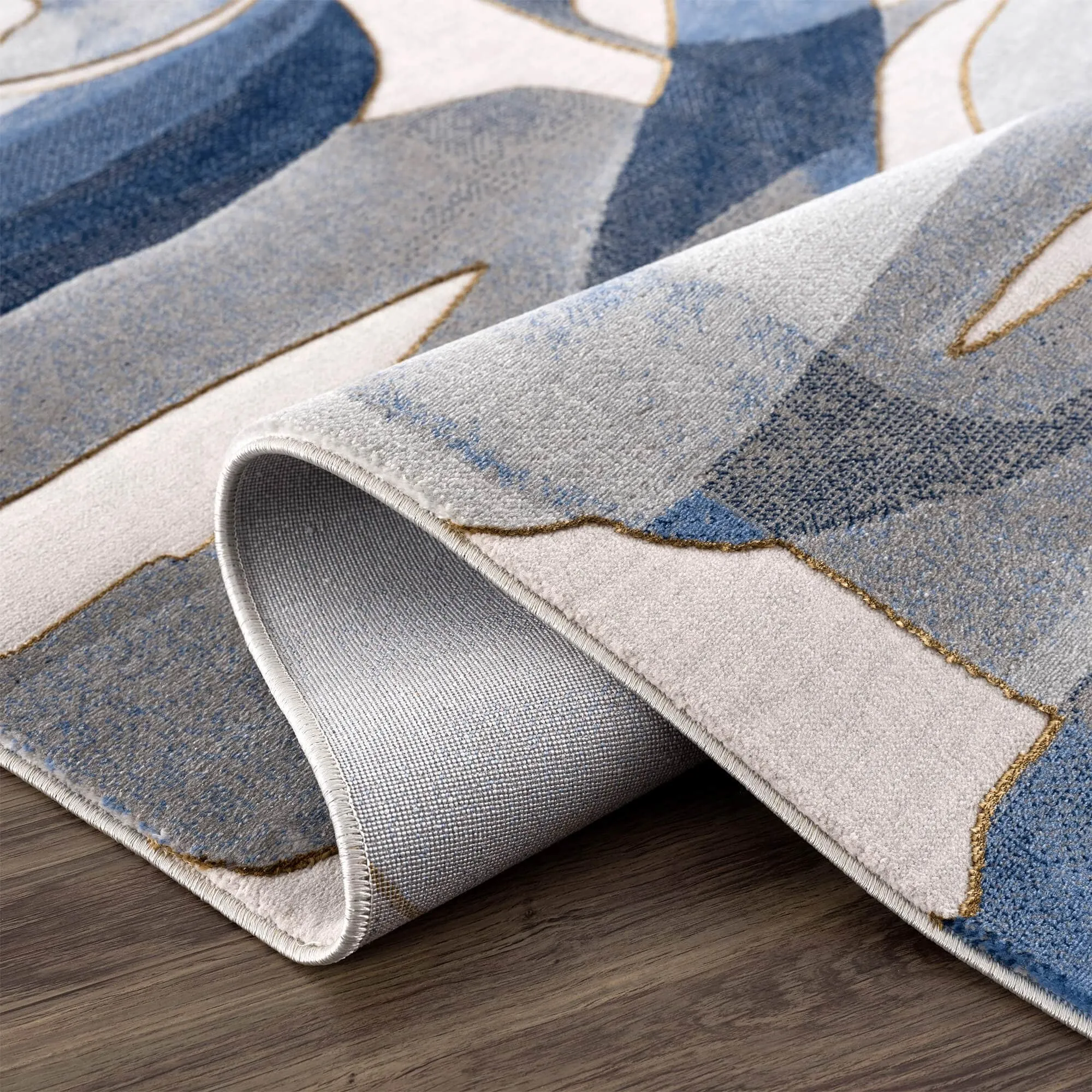 Abani Rugs Regal REG130A Blue Grey Asymmetric Circles Area Rug