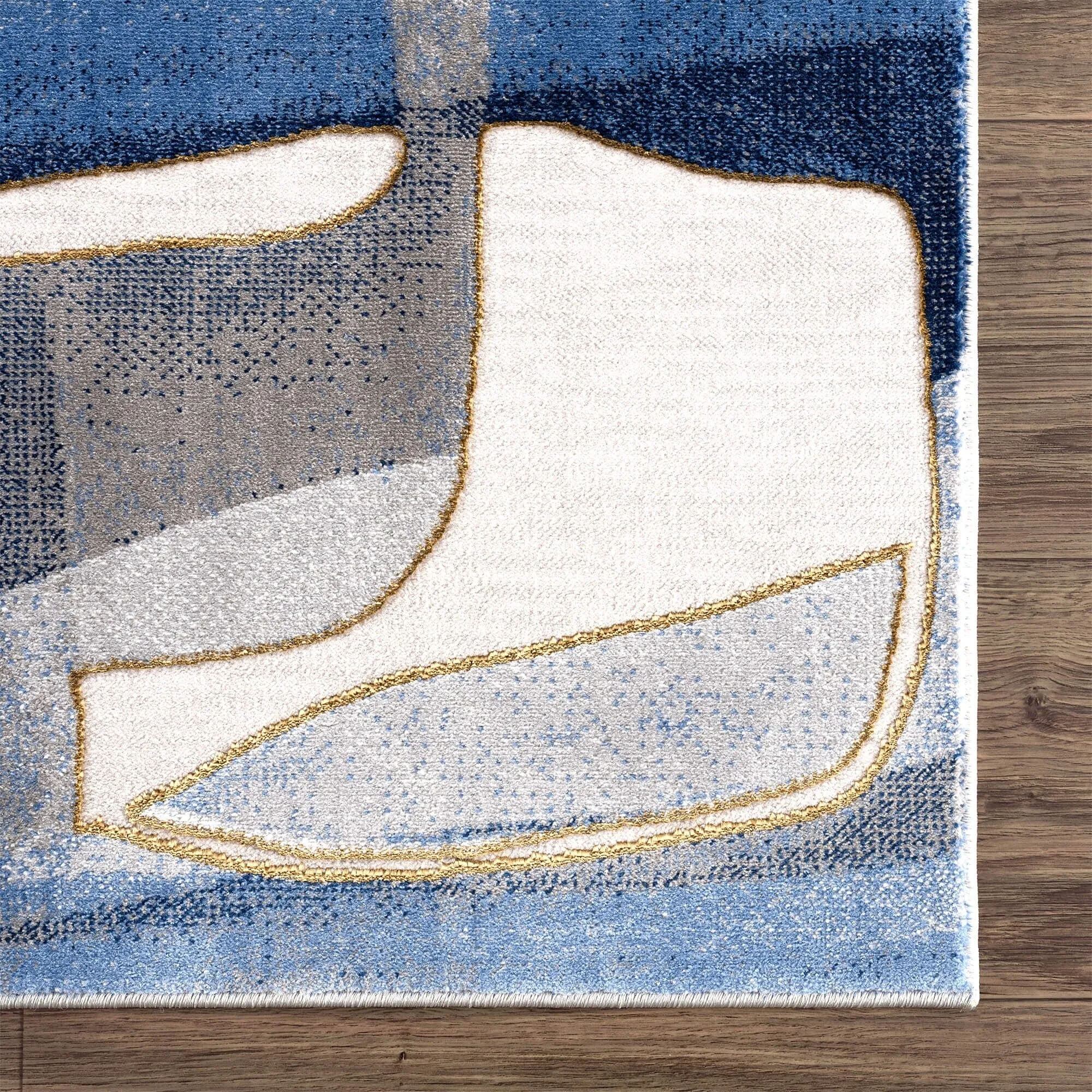 Abani Rugs Regal REG130A Blue Grey Asymmetric Circles Area Rug