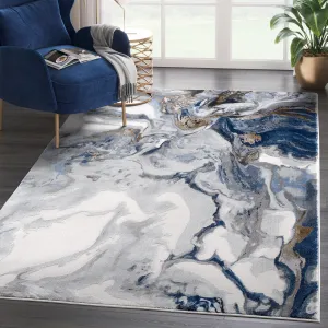 Abani Rugs Regal REG140A Abstract Grey Blue Area Rug