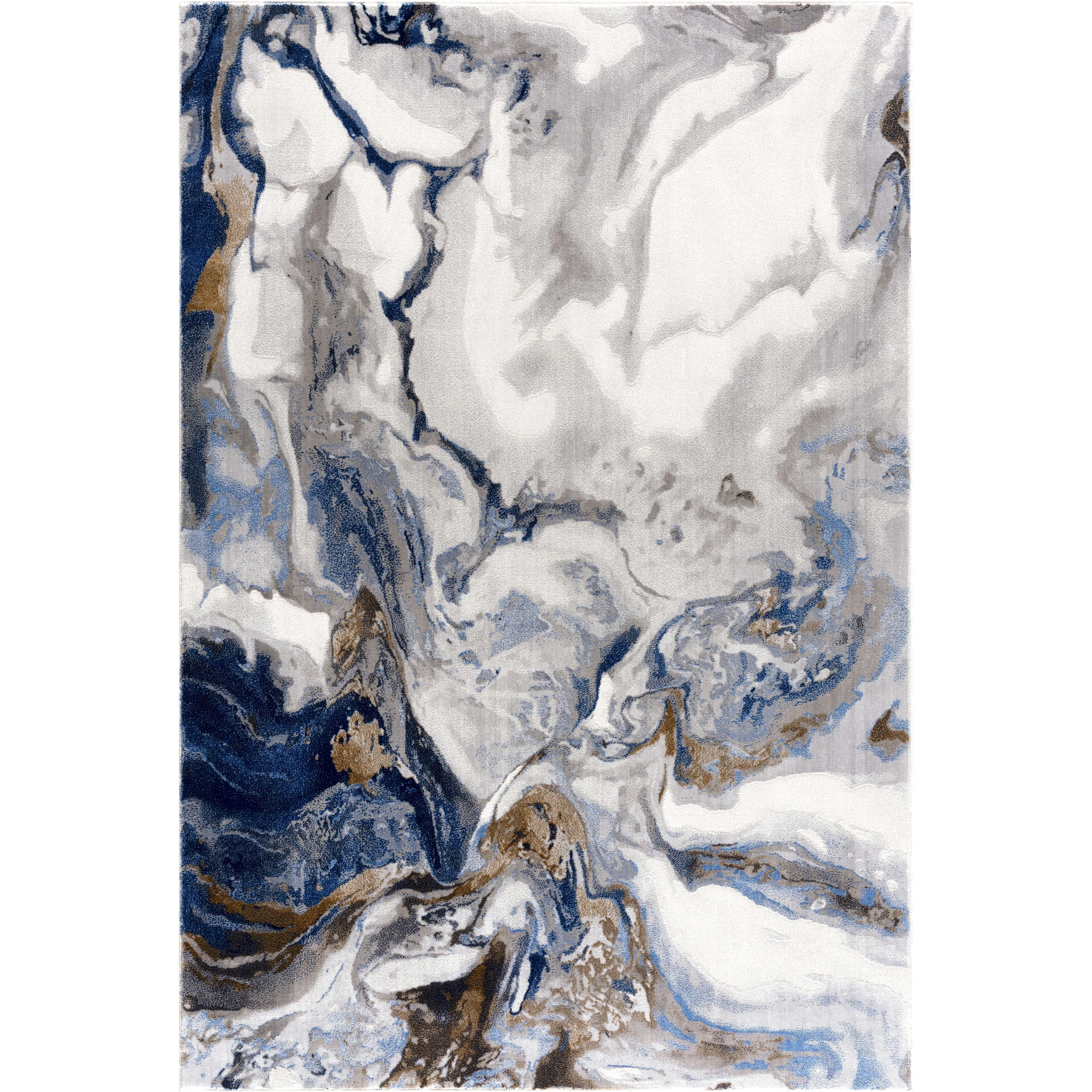 Abani Rugs Regal REG140A Abstract Grey Blue Area Rug