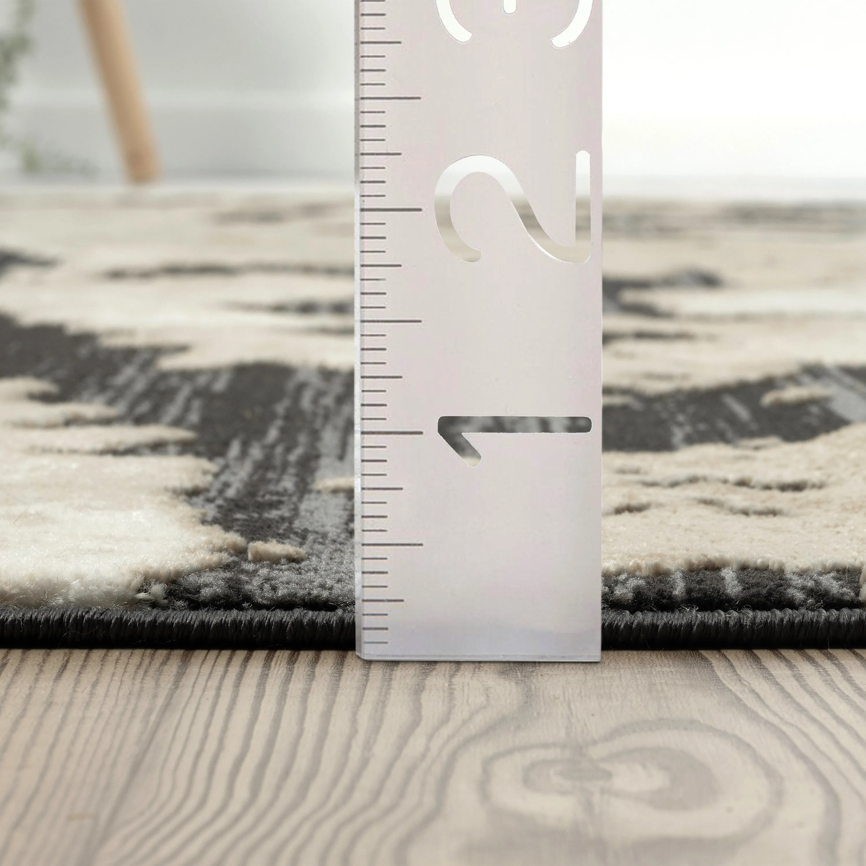 Abani Rugs TER170A Beige Black Abstract Pattern Area Rug