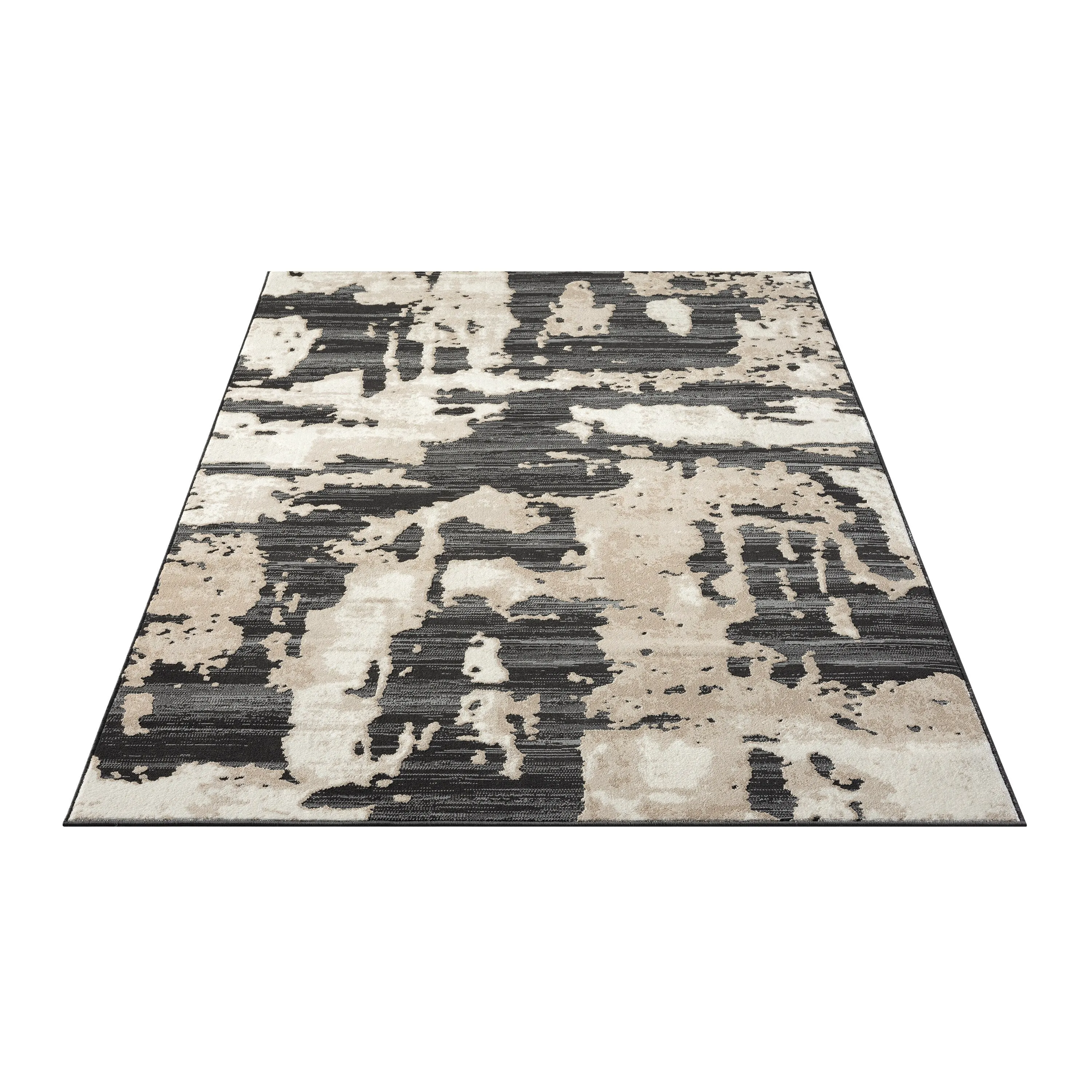 Abani Rugs TER170A Beige Black Abstract Pattern Area Rug