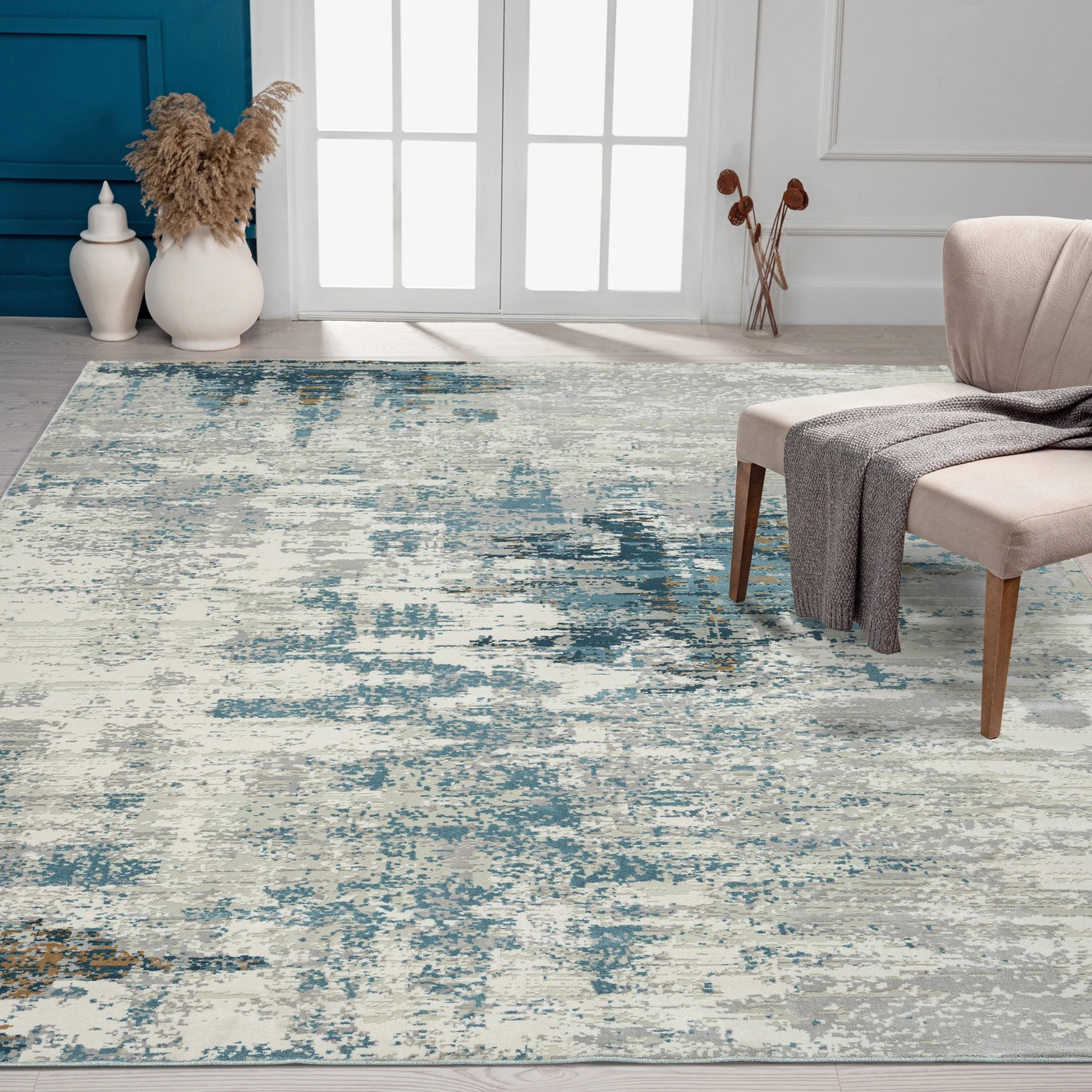 Abstract Grey Tones Area Rug