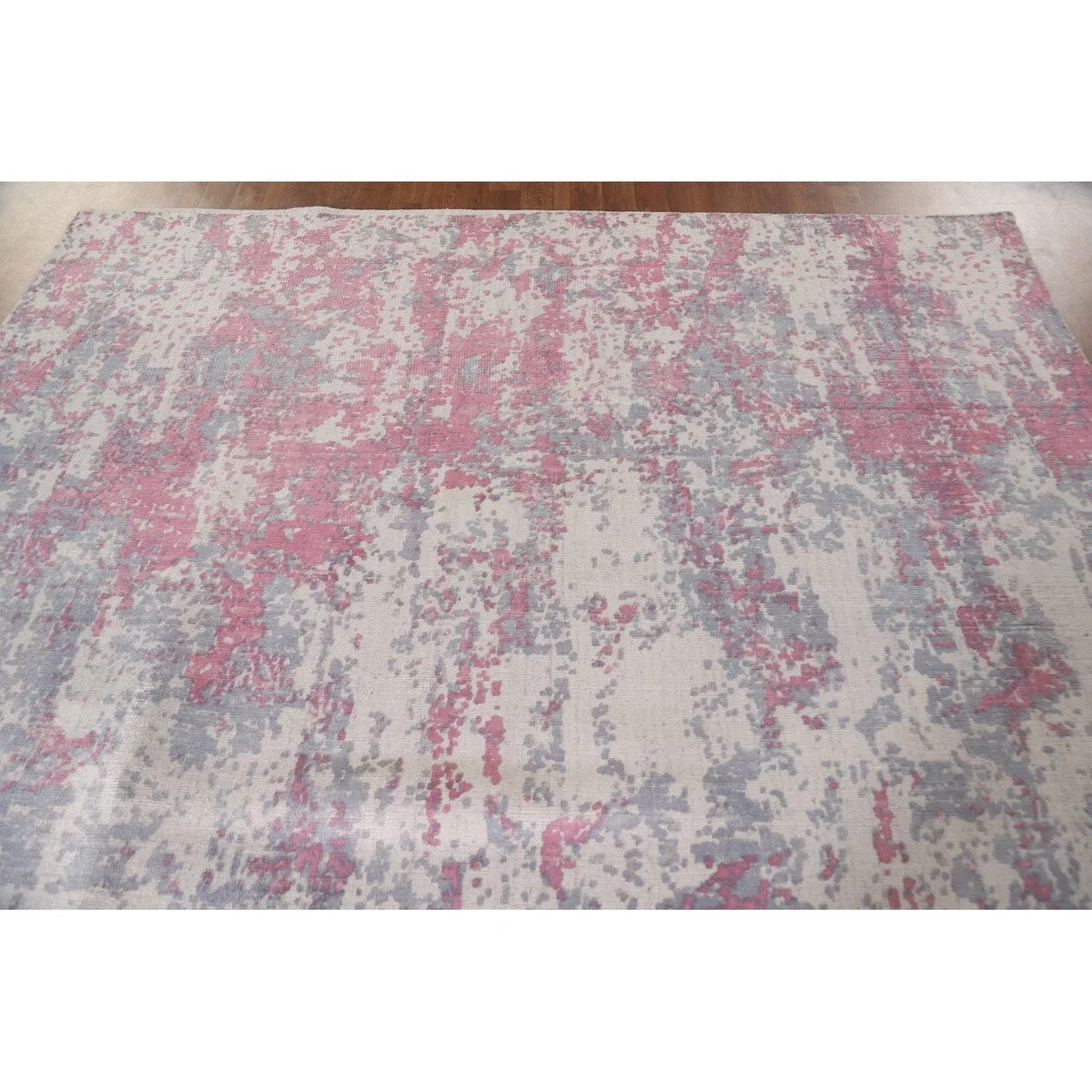 Abstract Modern Area Rug Hand-knotted Wool Carpet - 7'10x 9'11
