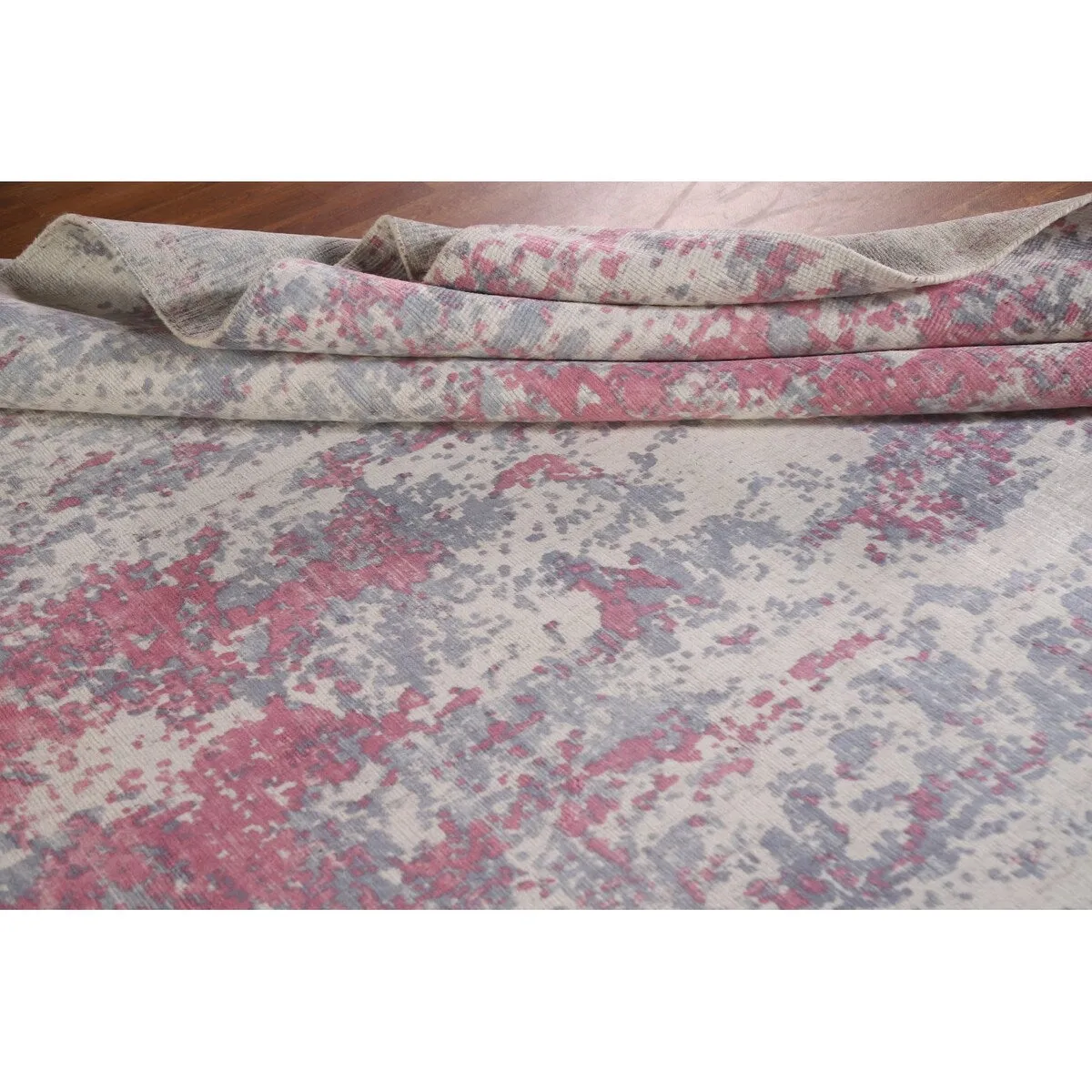 Abstract Modern Area Rug Hand-knotted Wool Carpet - 7'10x 9'11