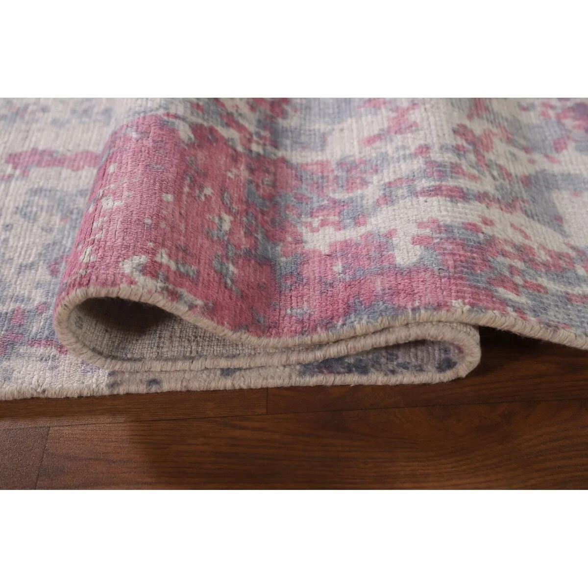 Abstract Modern Area Rug Hand-knotted Wool Carpet - 7'10x 9'11