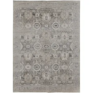 Adana Transitional Metallic Runner. Ivory/Silver Gray