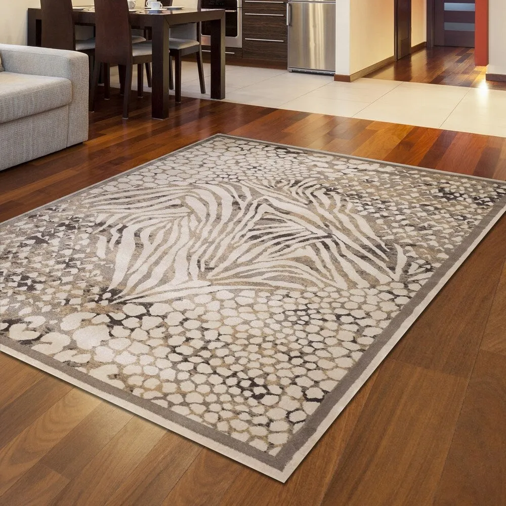 Admire Home Living Gallina Contemporary Animal Print Area Rug
