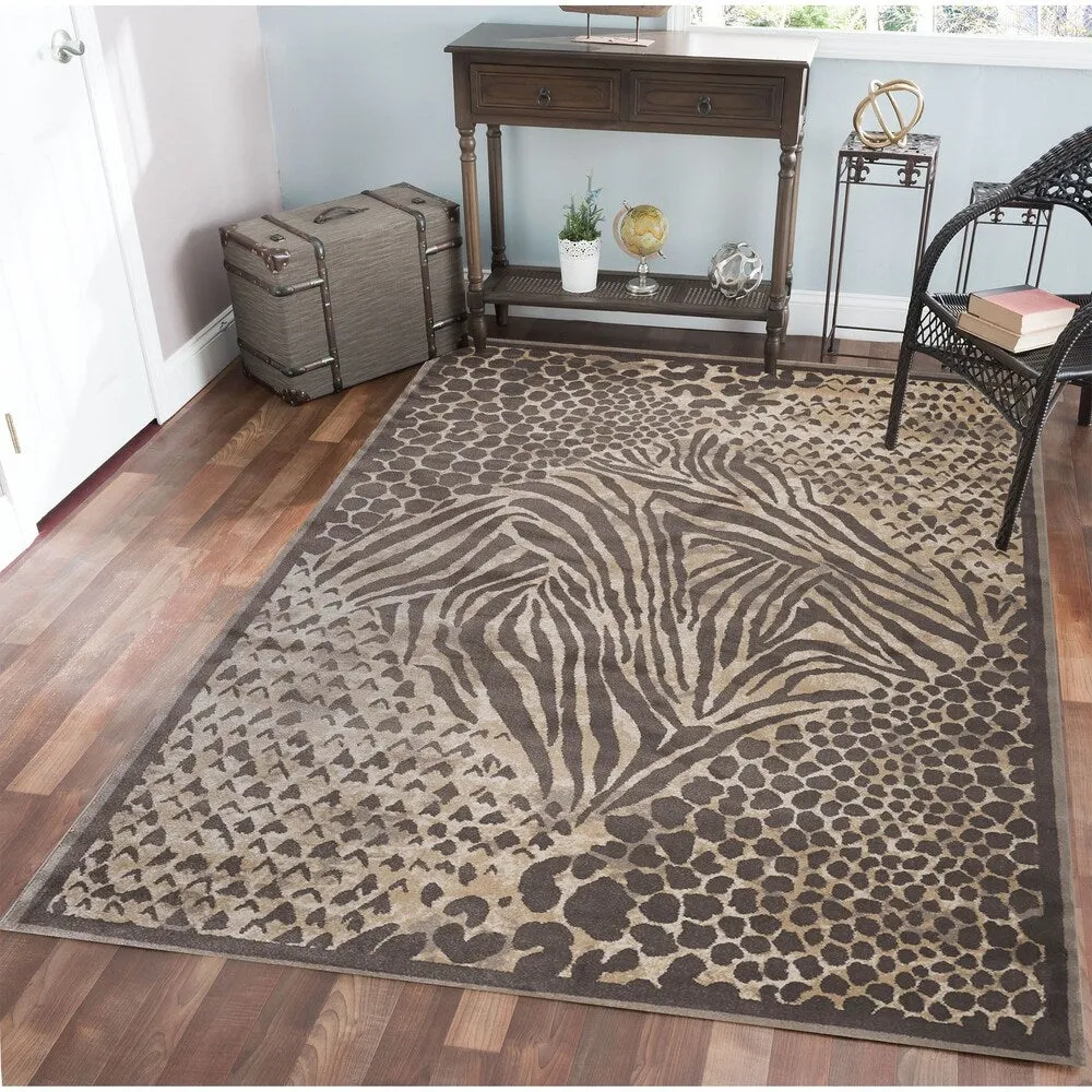 Admire Home Living Gallina Contemporary Animal Print Area Rug