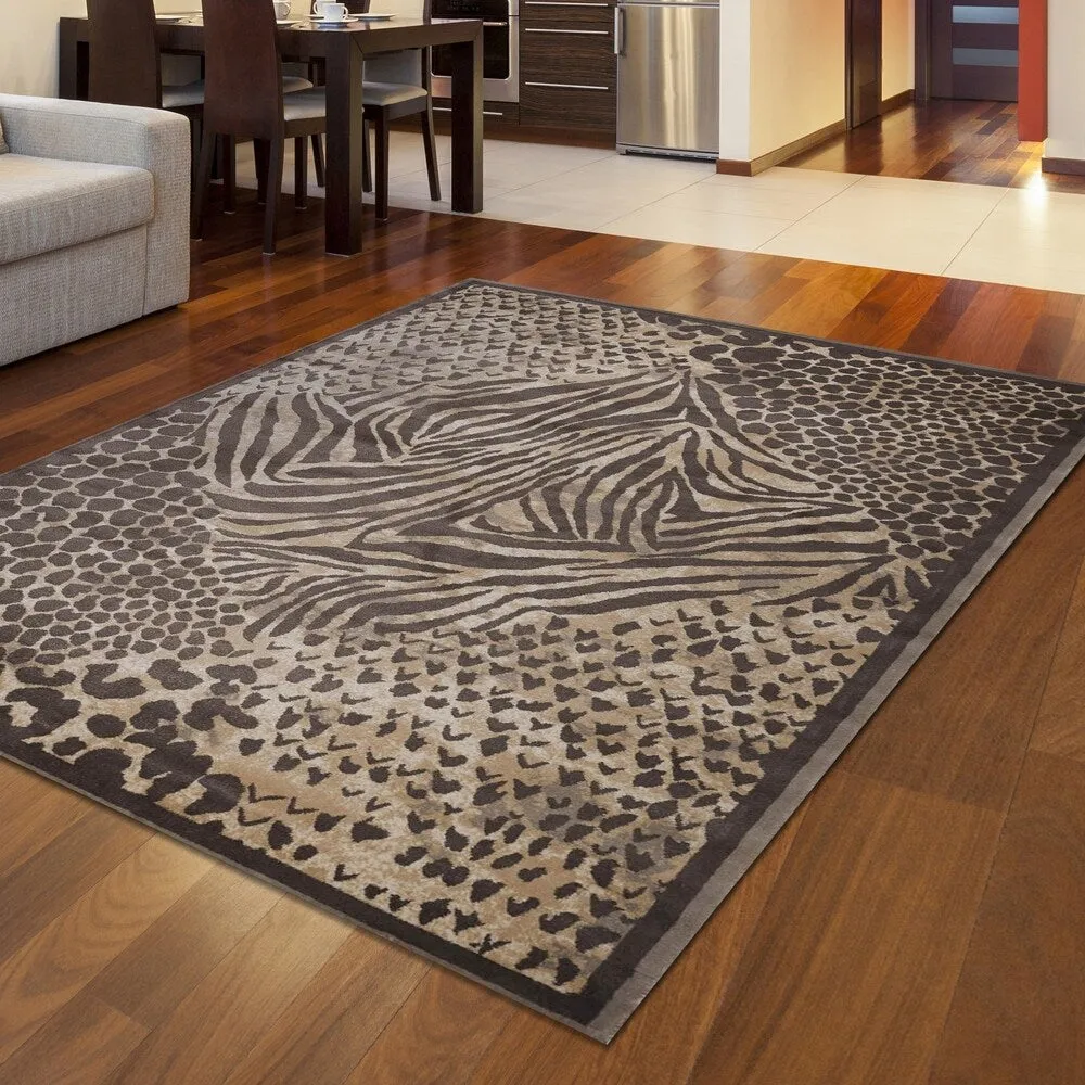 Admire Home Living Gallina Contemporary Animal Print Area Rug