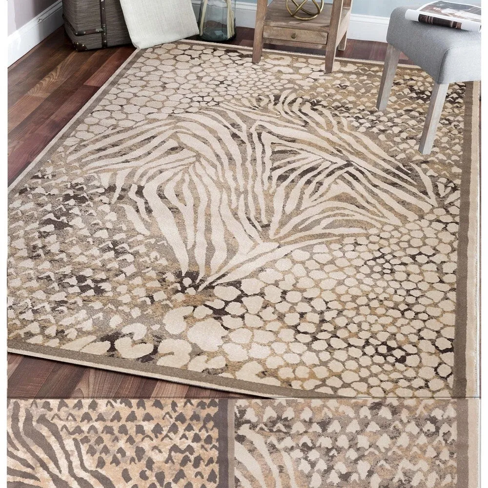 Admire Home Living Gallina Contemporary Animal Print Area Rug