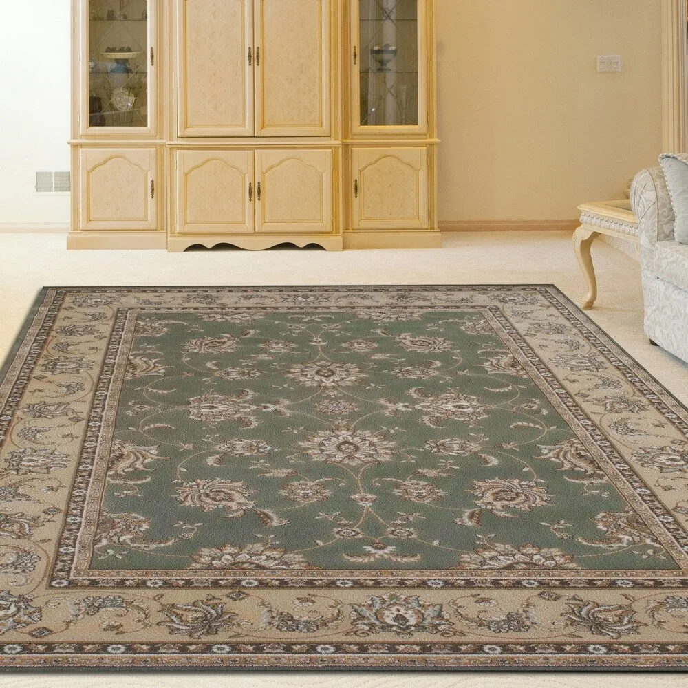 Admire Home Living Plaza Traditional Oriental Floral Scroll Pattern Area Rug
