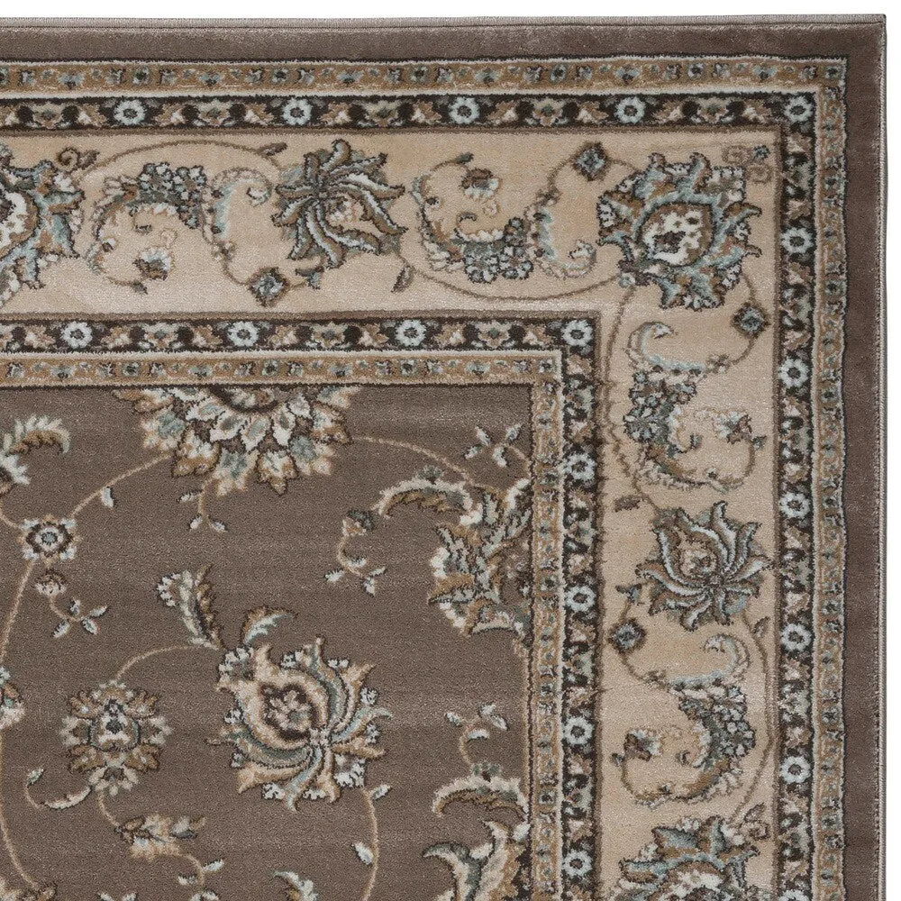 Admire Home Living Plaza Traditional Oriental Floral Scroll Pattern Area Rug