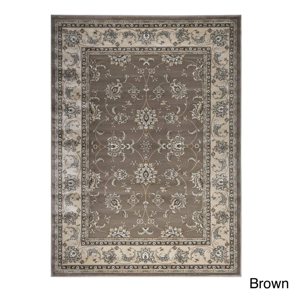 Admire Home Living Plaza Traditional Oriental Floral Scroll Pattern Area Rug