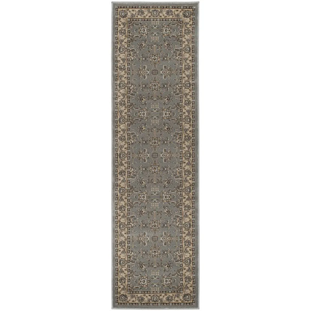Admire Home Living Plaza Traditional Oriental Floral Scroll Pattern Area Rug