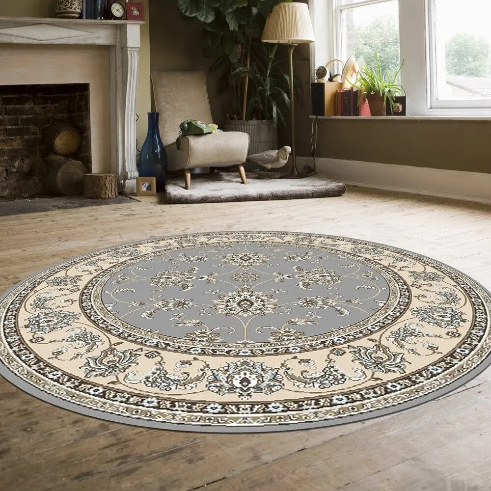 Admire Home Living Plaza Traditional Oriental Floral Scroll Pattern Area Rug