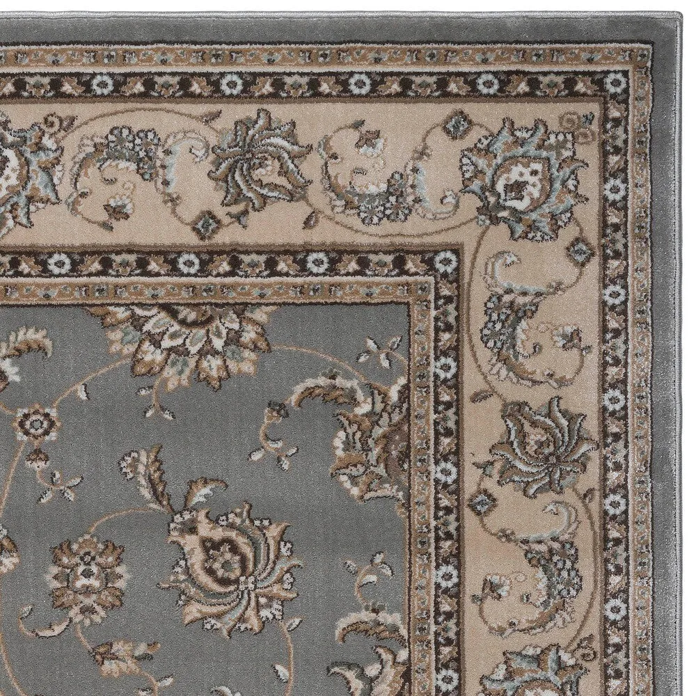 Admire Home Living Plaza Traditional Oriental Floral Scroll Pattern Area Rug