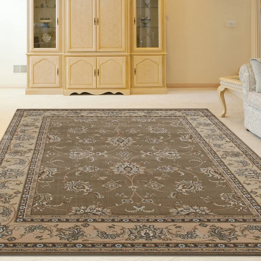 Admire Home Living Plaza Traditional Oriental Floral Scroll Pattern Area Rug