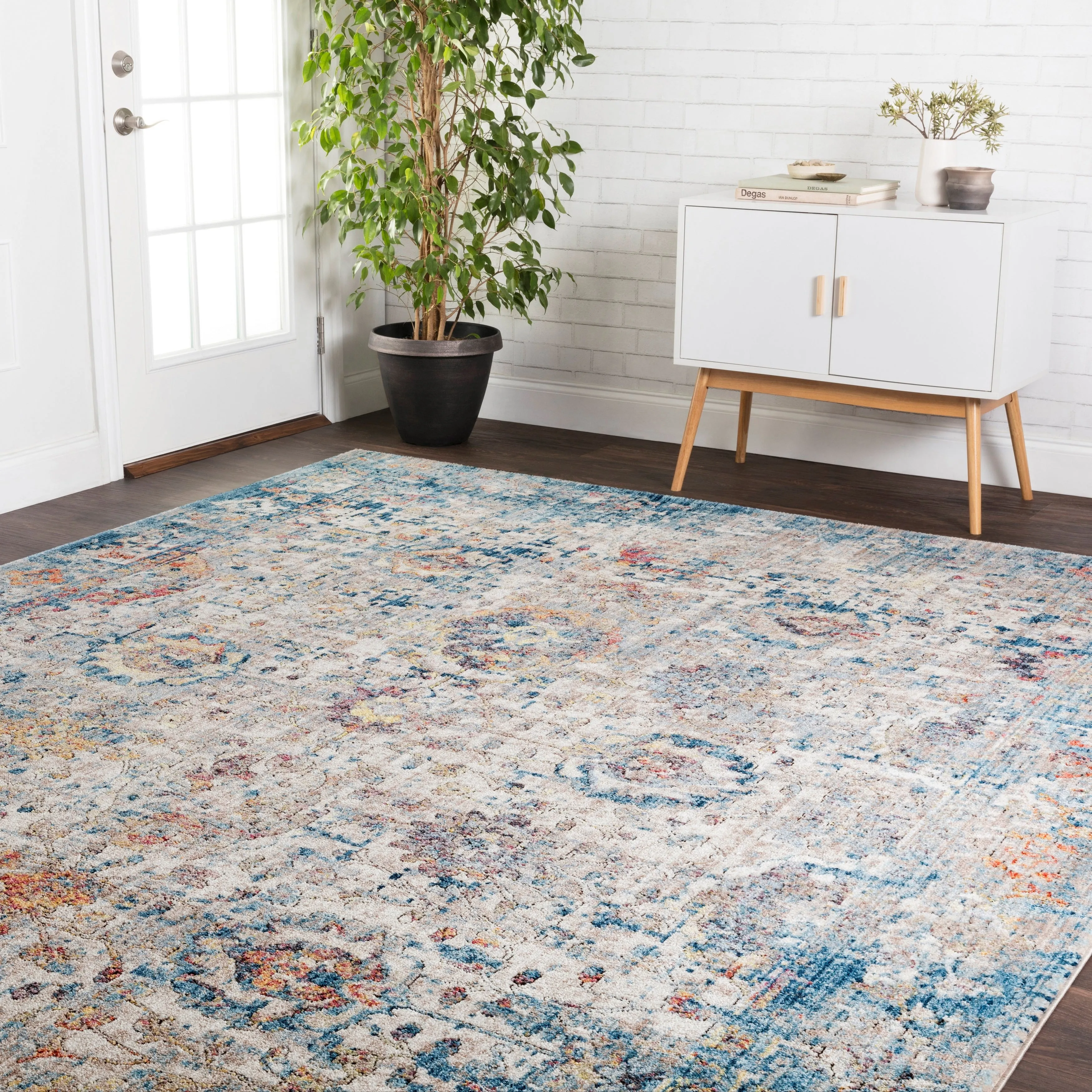 Alexander Home Athens Boho Abstract Ocean Distressed Area Rug