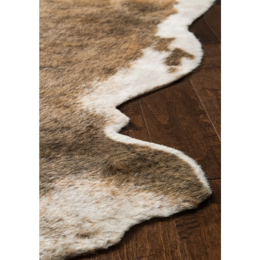 Alexander Home Brown Faux Cowhide Area Rug