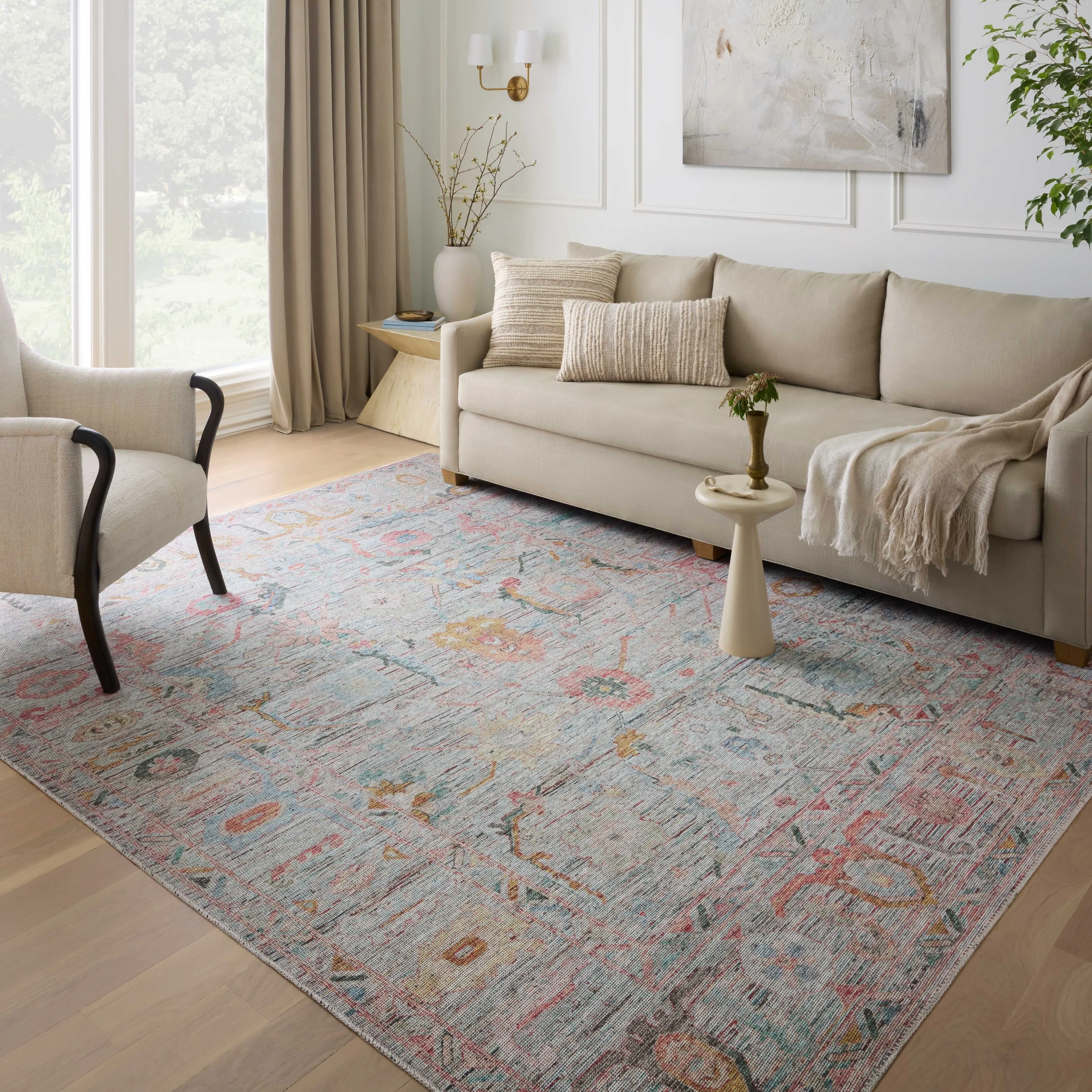 Alexander Home Ellie Boho Botanical Printed Area Rug