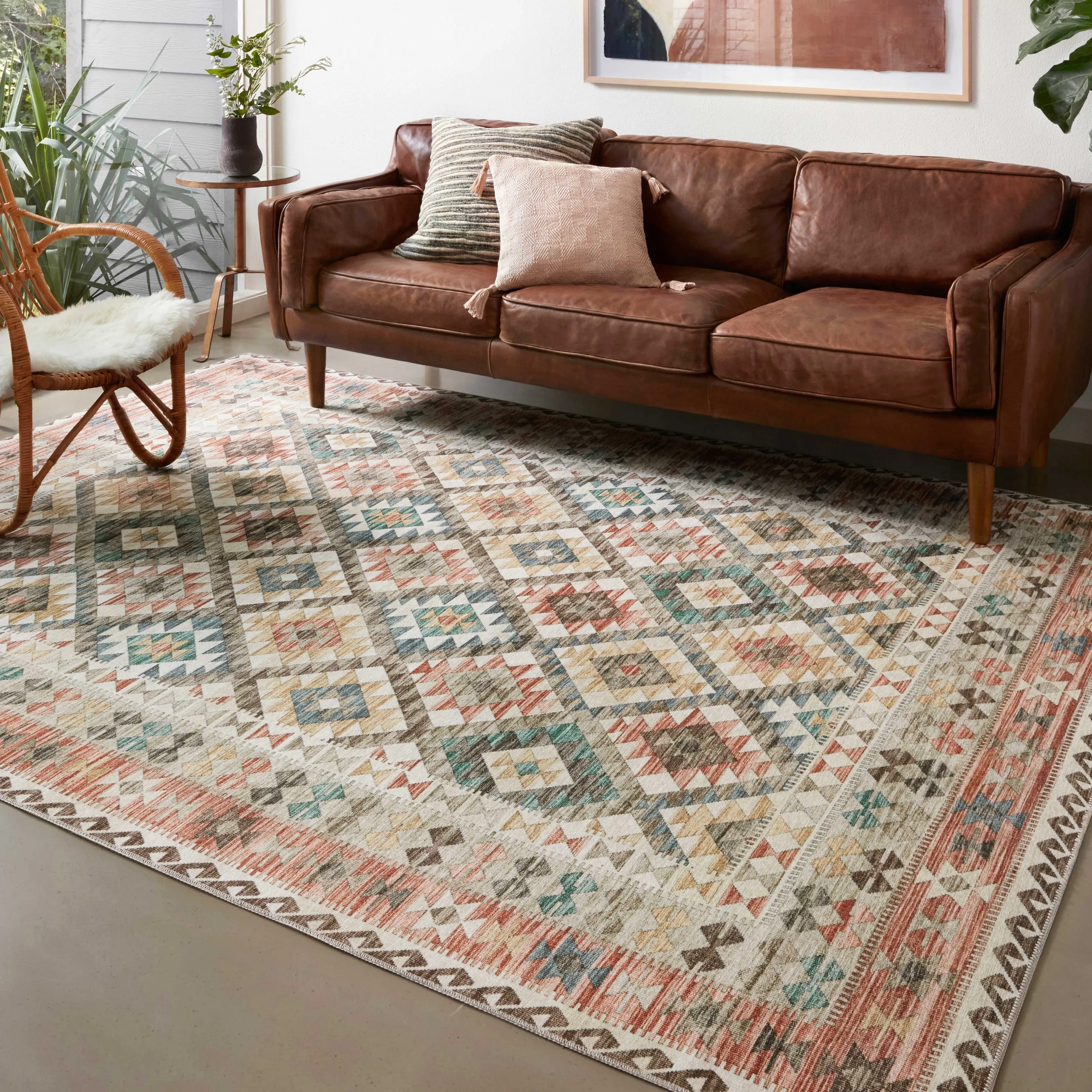 Alexander Home Escalante Southwestern Border Area Rug