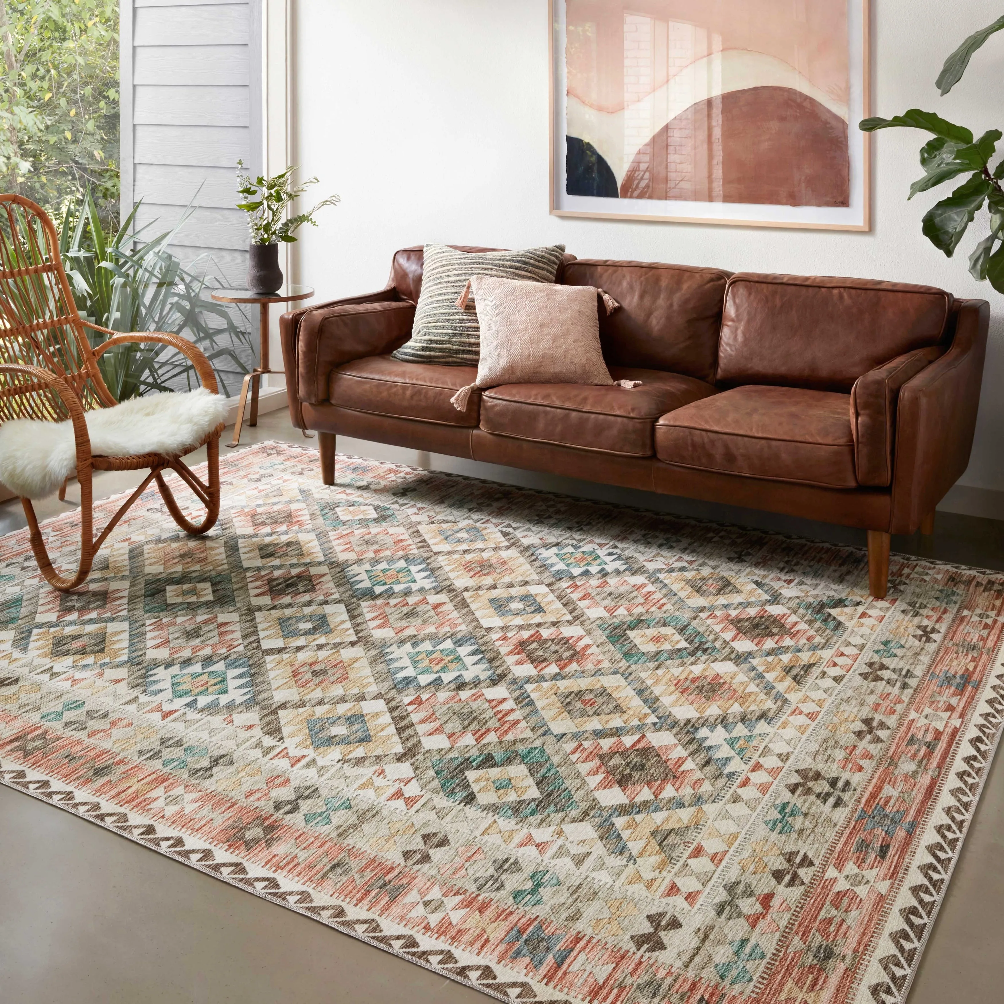 Alexander Home Escalante Southwestern Border Area Rug
