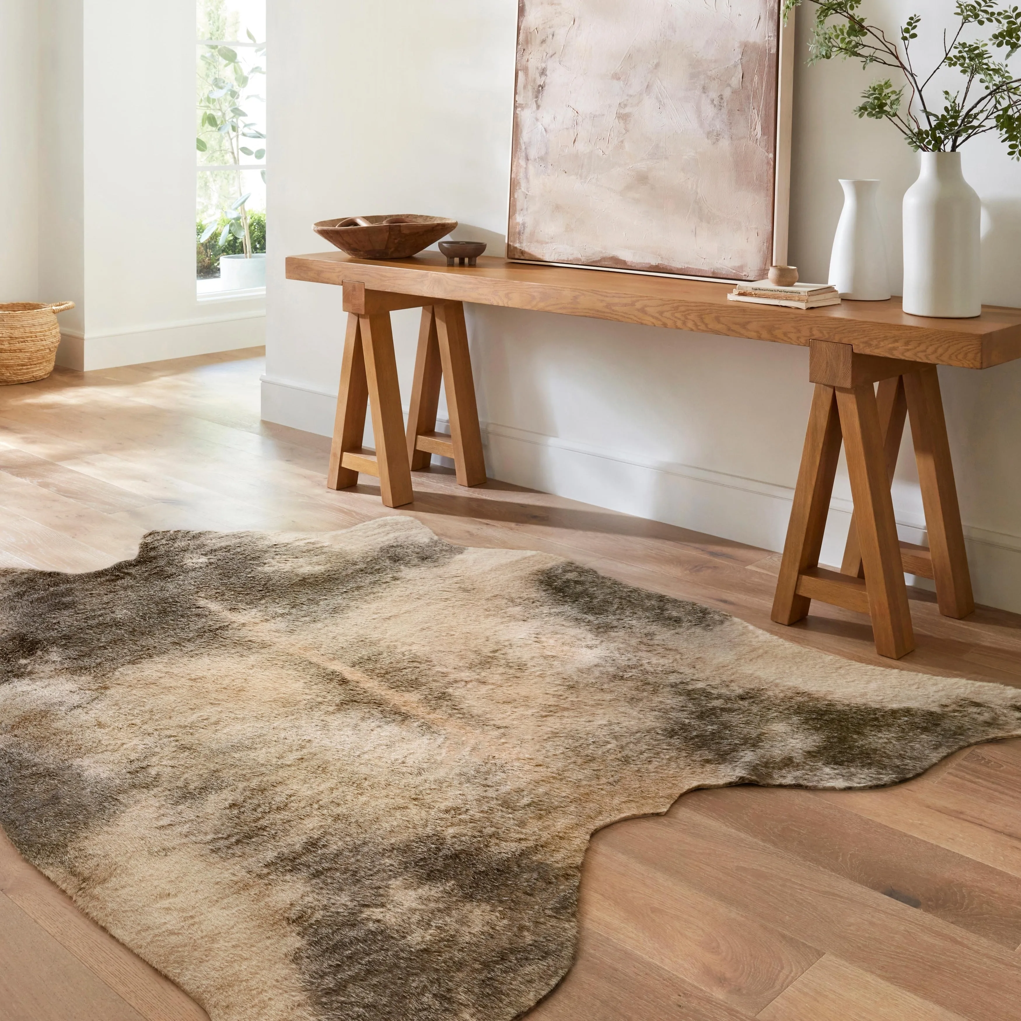Alexander Home Faux Cowhide Area Rug