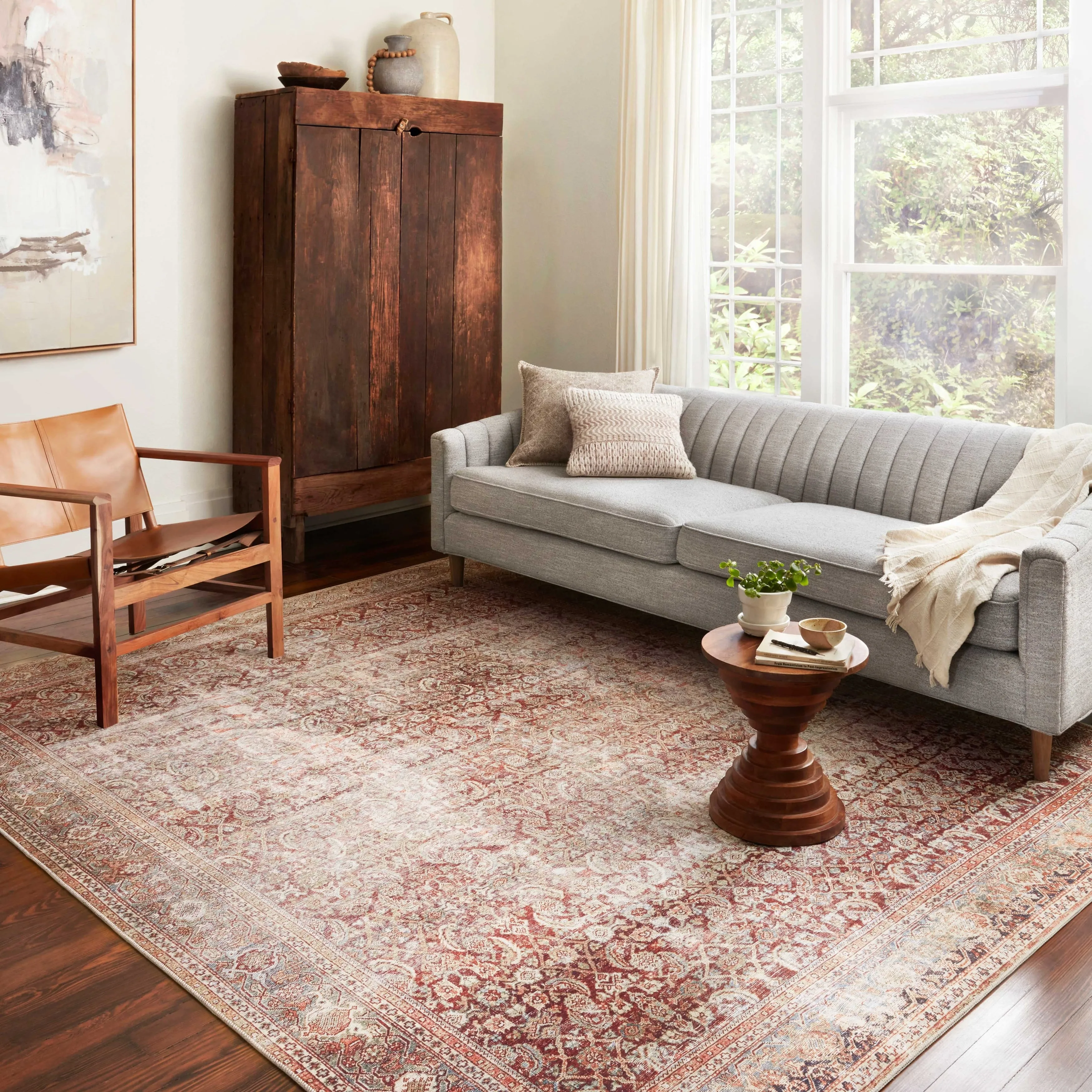 Alexander Home Isabelle Boho Vintage Distressed Printed Area Rug