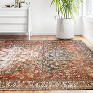 Alexander Home Isabelle Traditional Vintage Border Printed Area Rug
