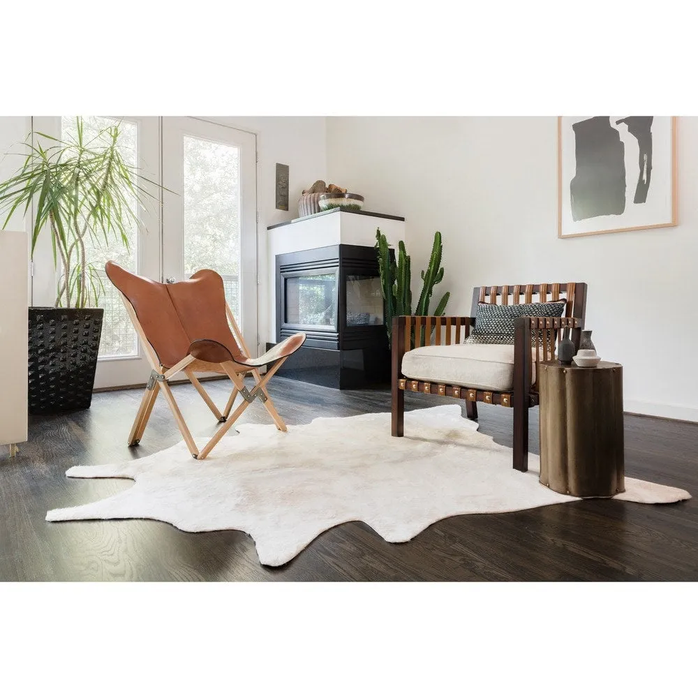 Alexander Home Ivory Faux Cowhide Area Rug