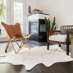 Alexander Home Ivory Faux Cowhide Area Rug