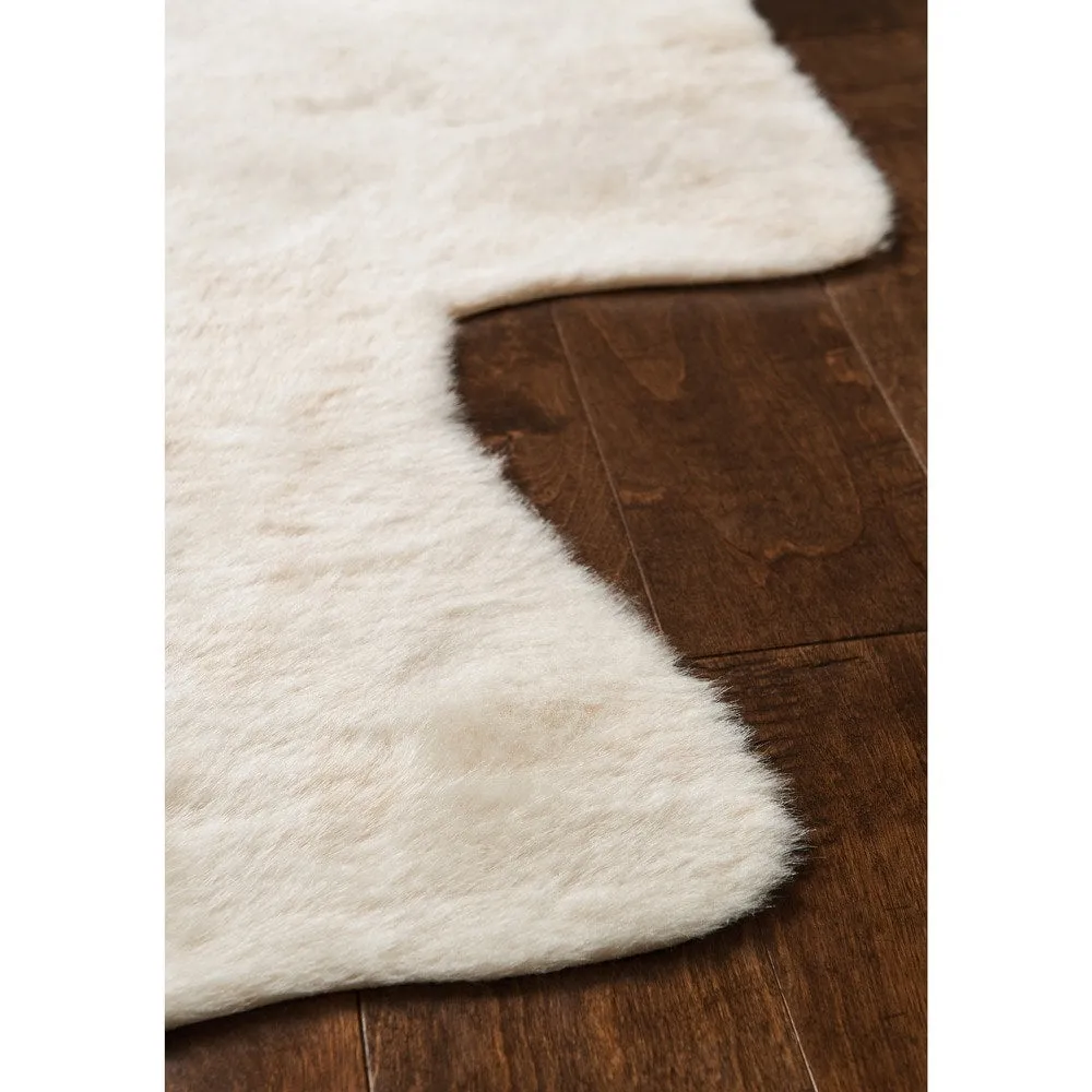 Alexander Home Ivory Faux Cowhide Area Rug