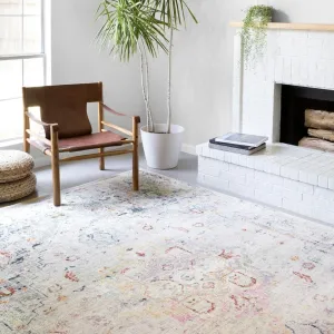 Alexander Home Jennifer Distressed Light Grey Oriental Area Rug