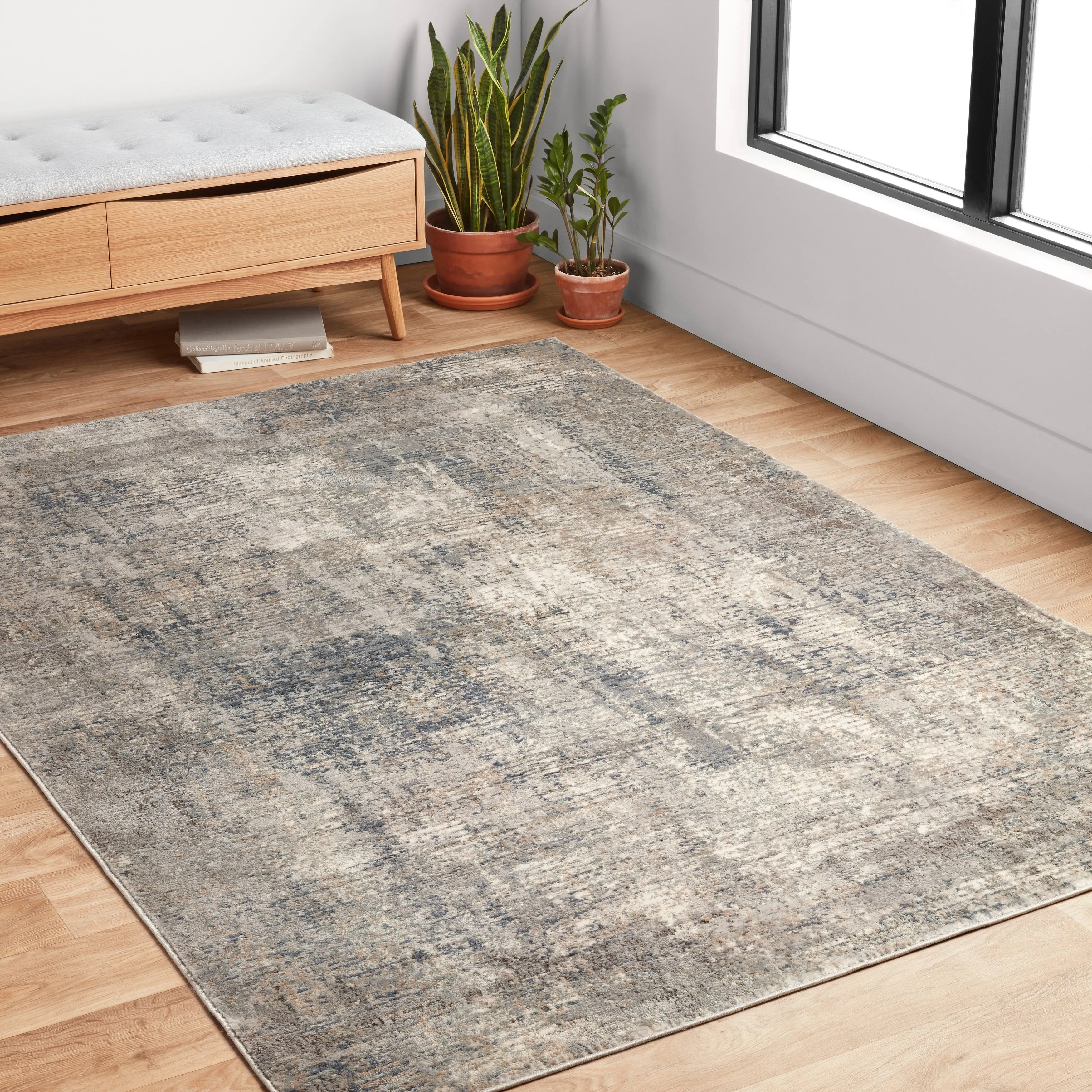 Alexander Home Josefina Distressed Abstract Contemporary Rug
