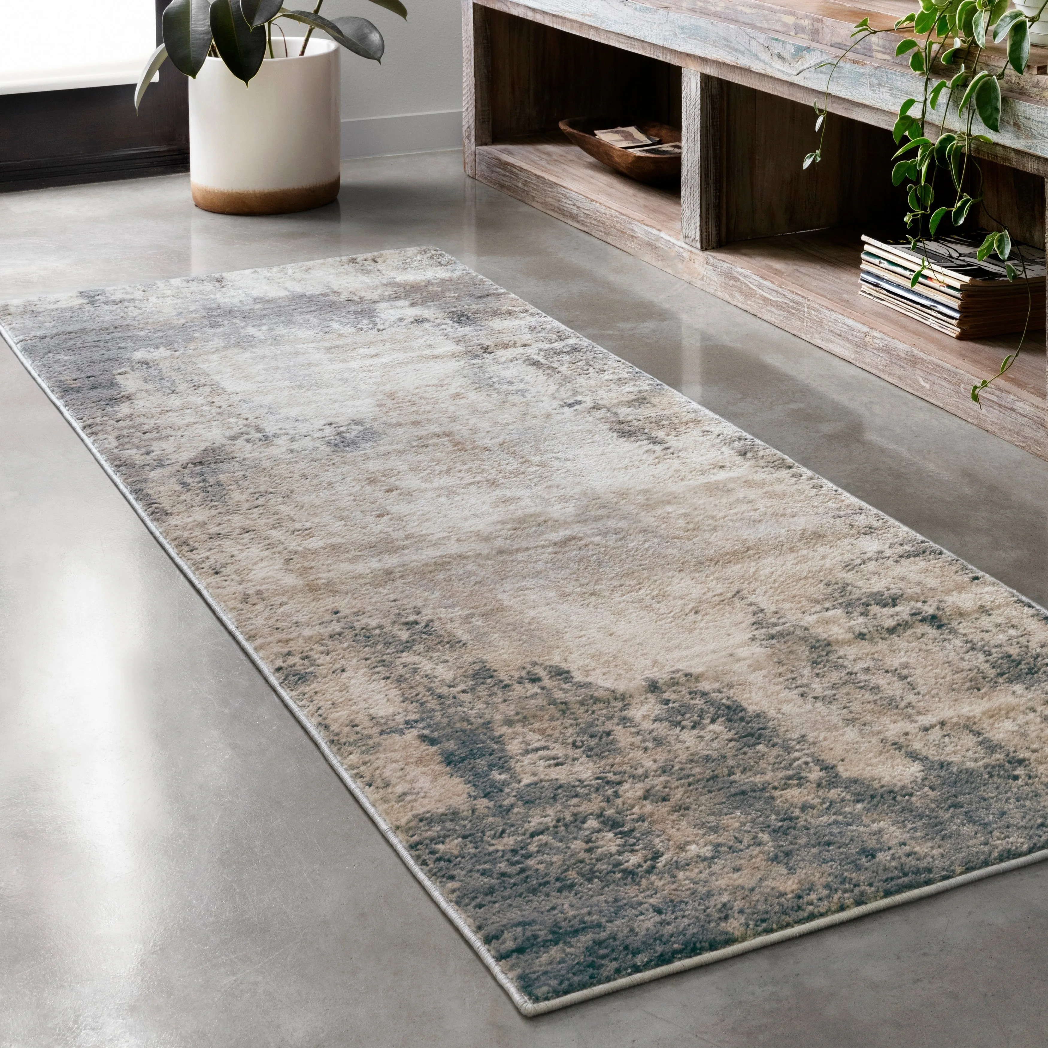 Alexander Home Josefina Distressed Abstract Contemporary Rug