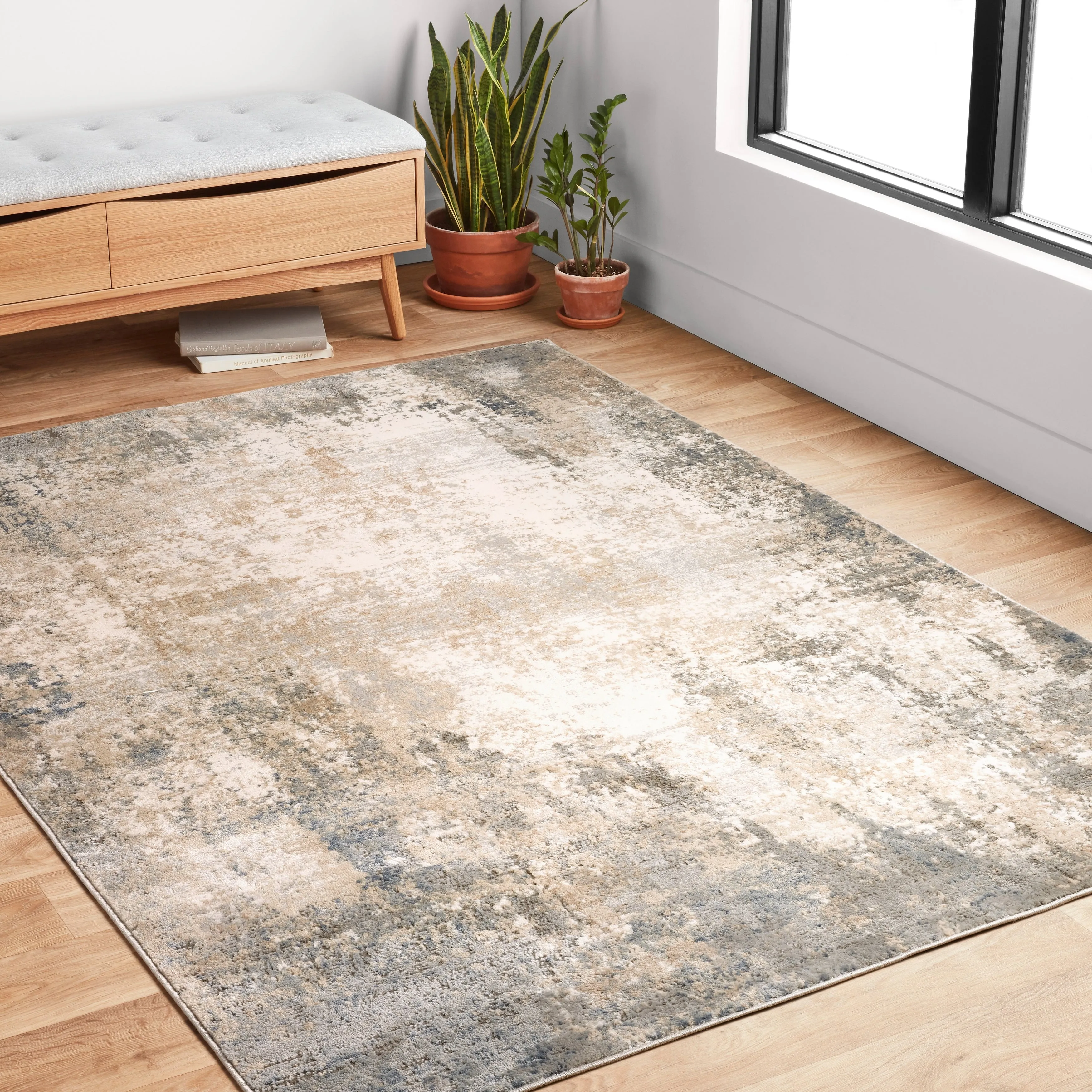 Alexander Home Josefina Distressed Abstract Contemporary Rug