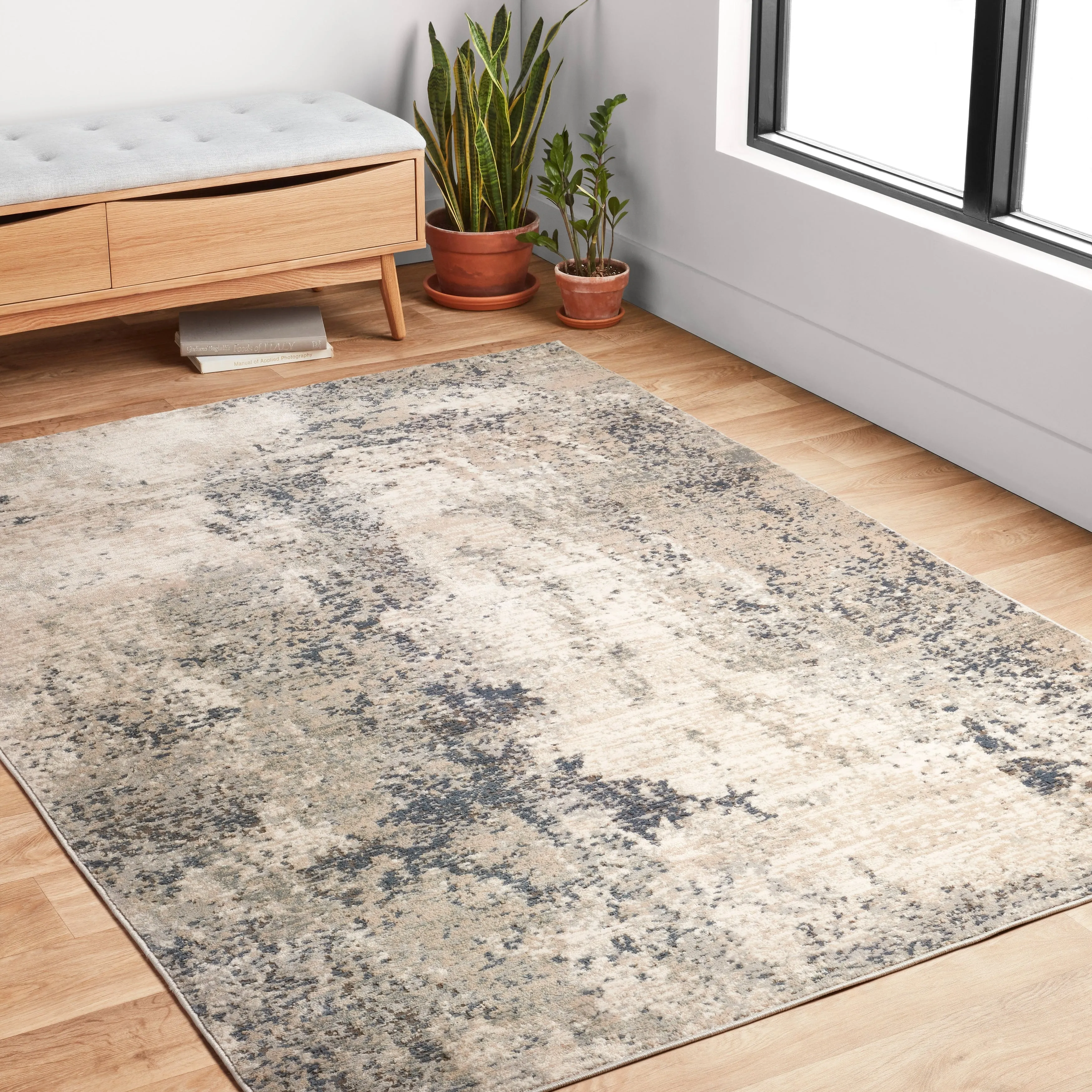 Alexander Home Josefina Distressed Abstract Contemporary Rug