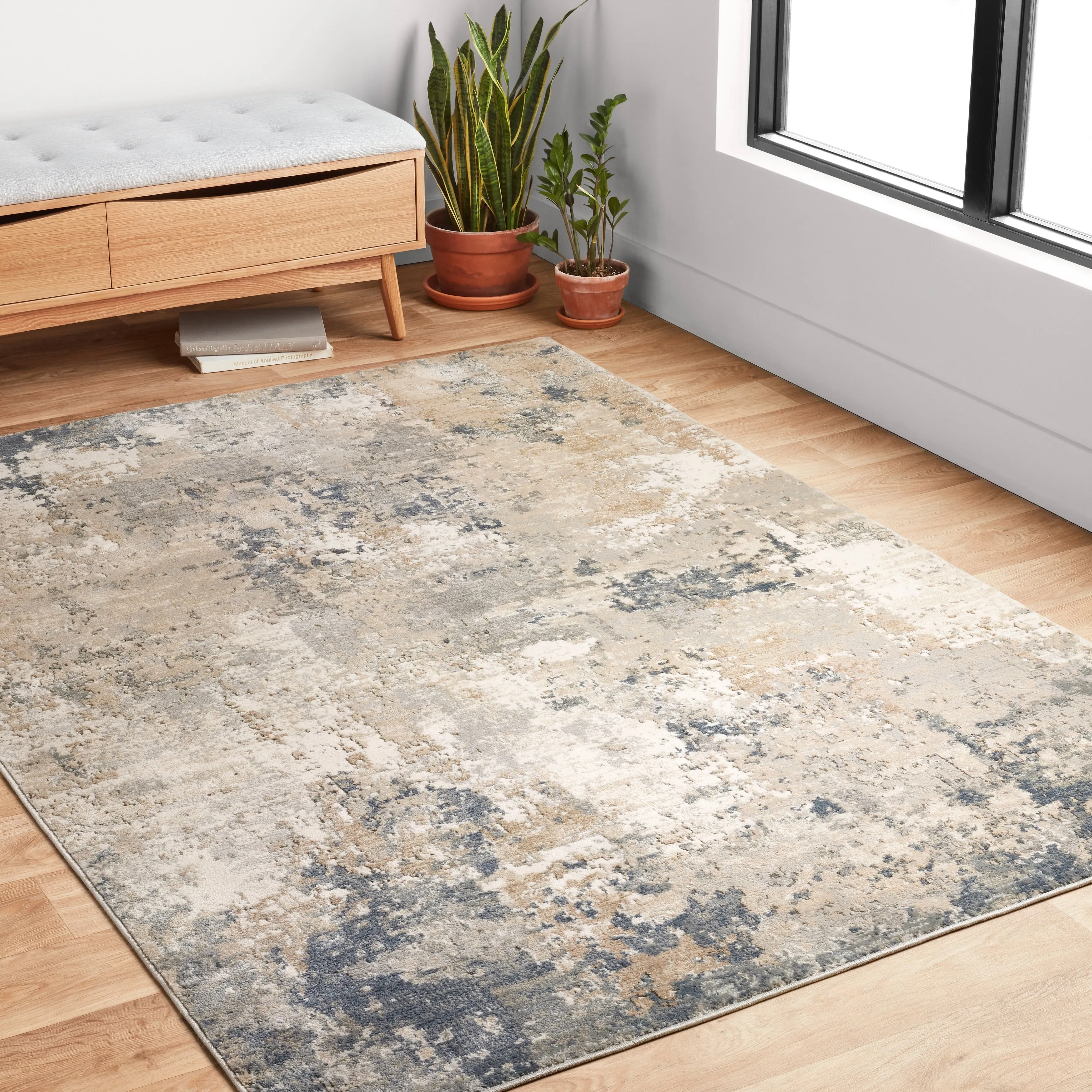 Alexander Home Josefina Distressed Abstract Contemporary Rug