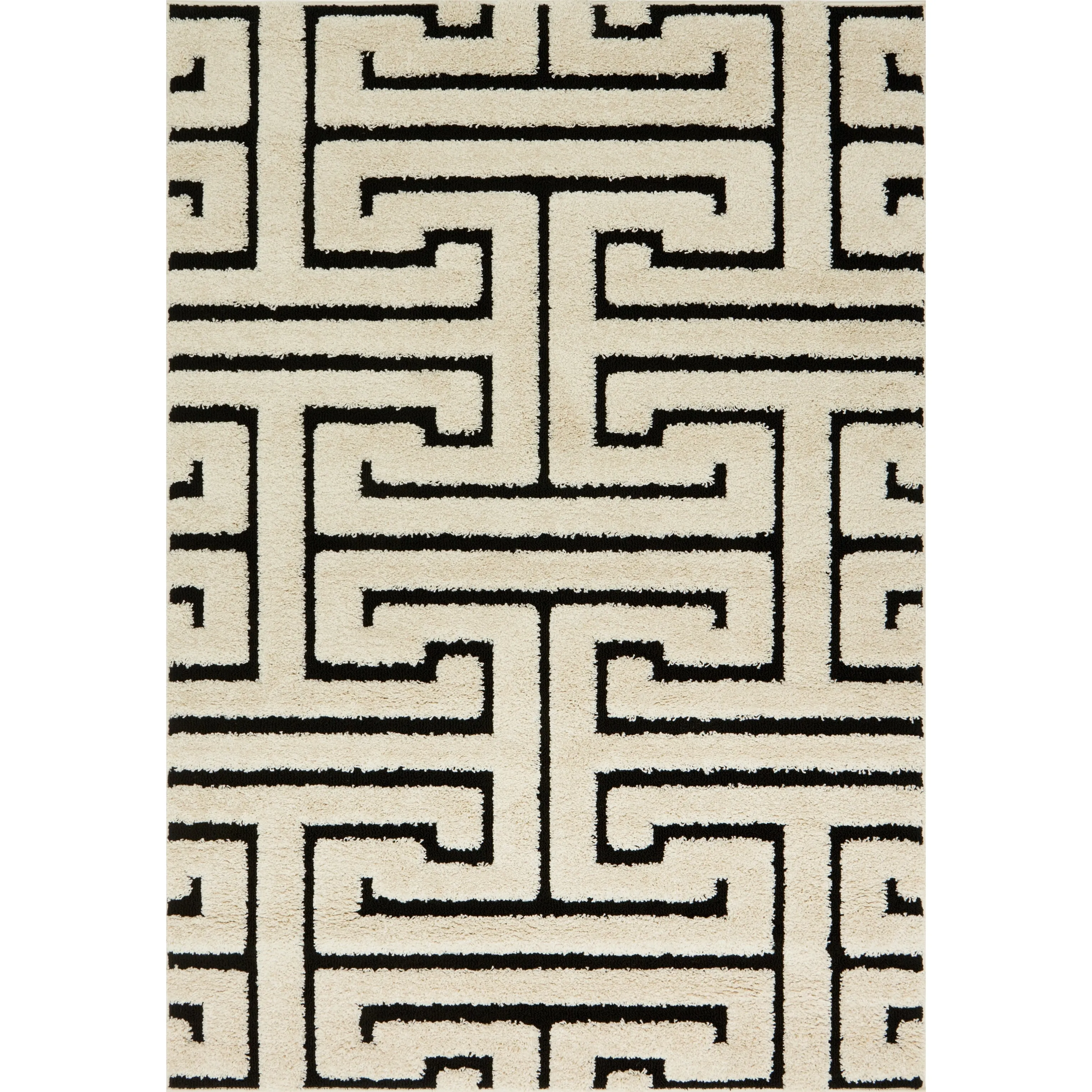 Alexander Home Julian Modern Greek-Key Shag Area Rug