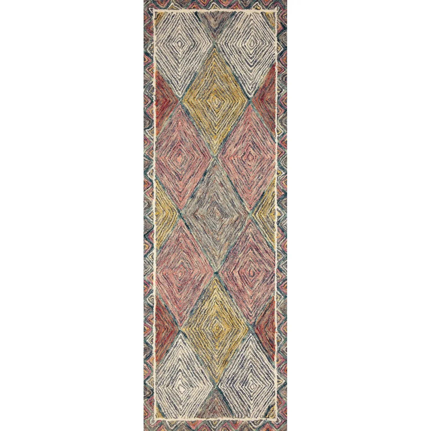 Alexander Home Kaleidoscope Diamond Hand-Hooked Wool Rug