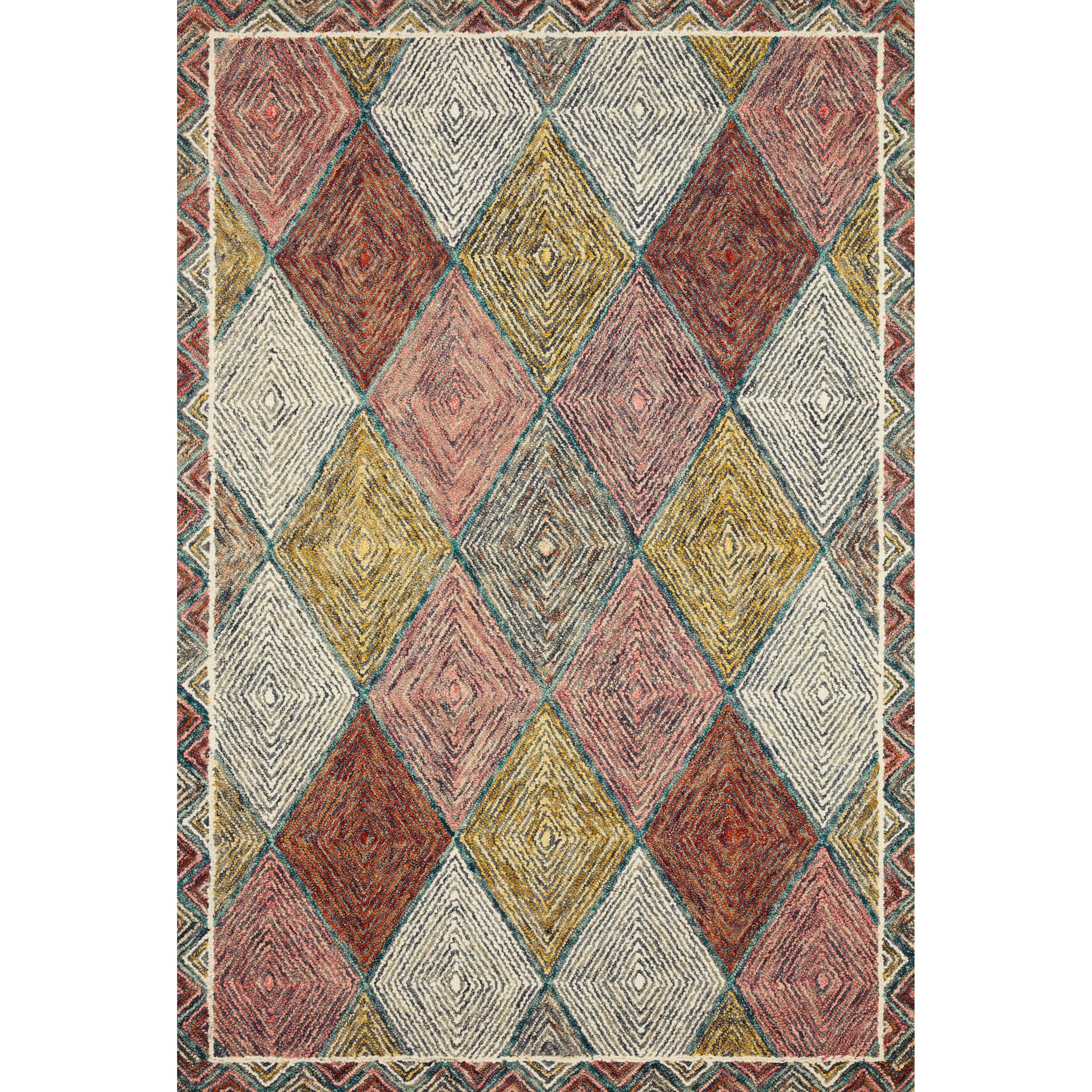 Alexander Home Kaleidoscope Diamond Hand-Hooked Wool Rug