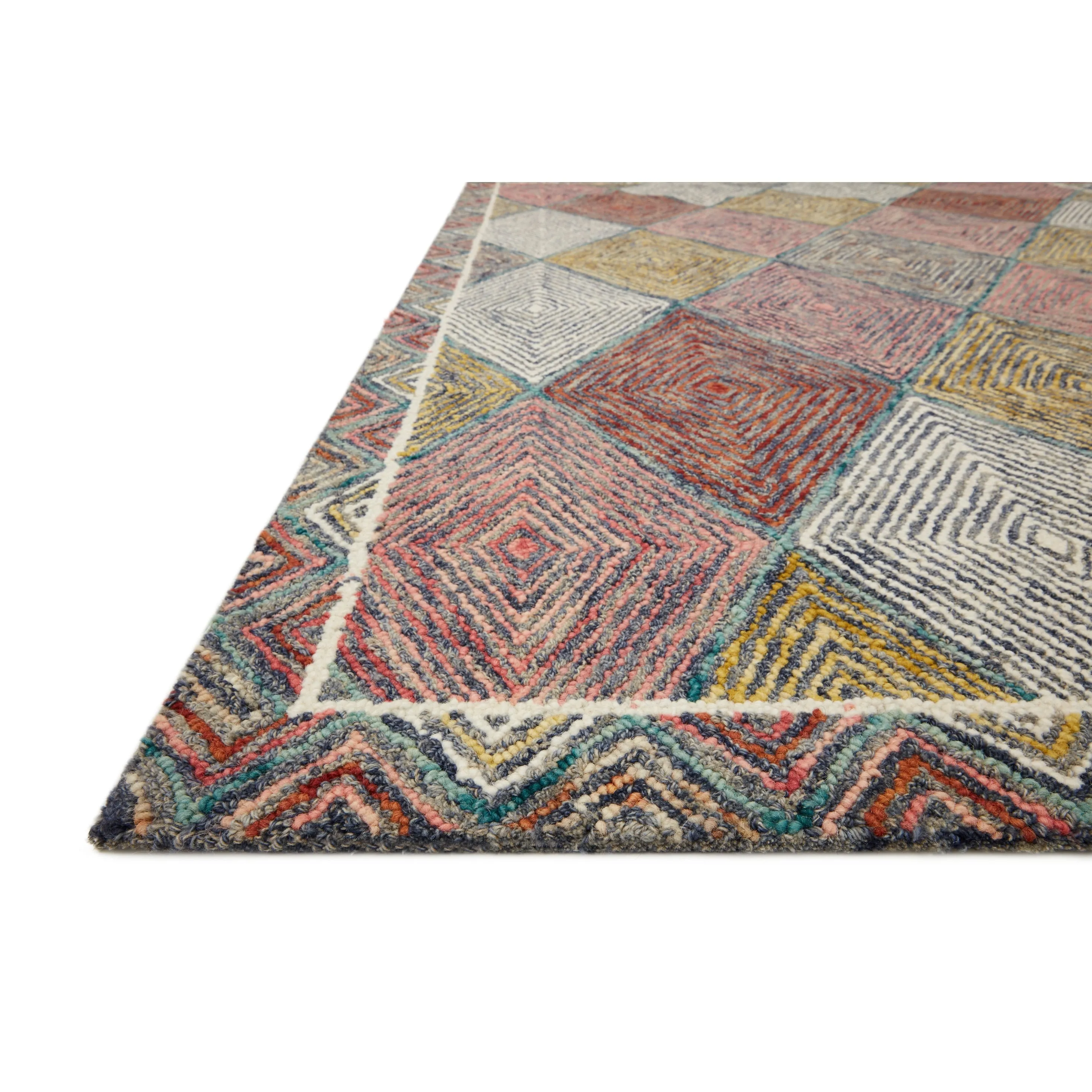Alexander Home Kaleidoscope Diamond Hand-Hooked Wool Rug