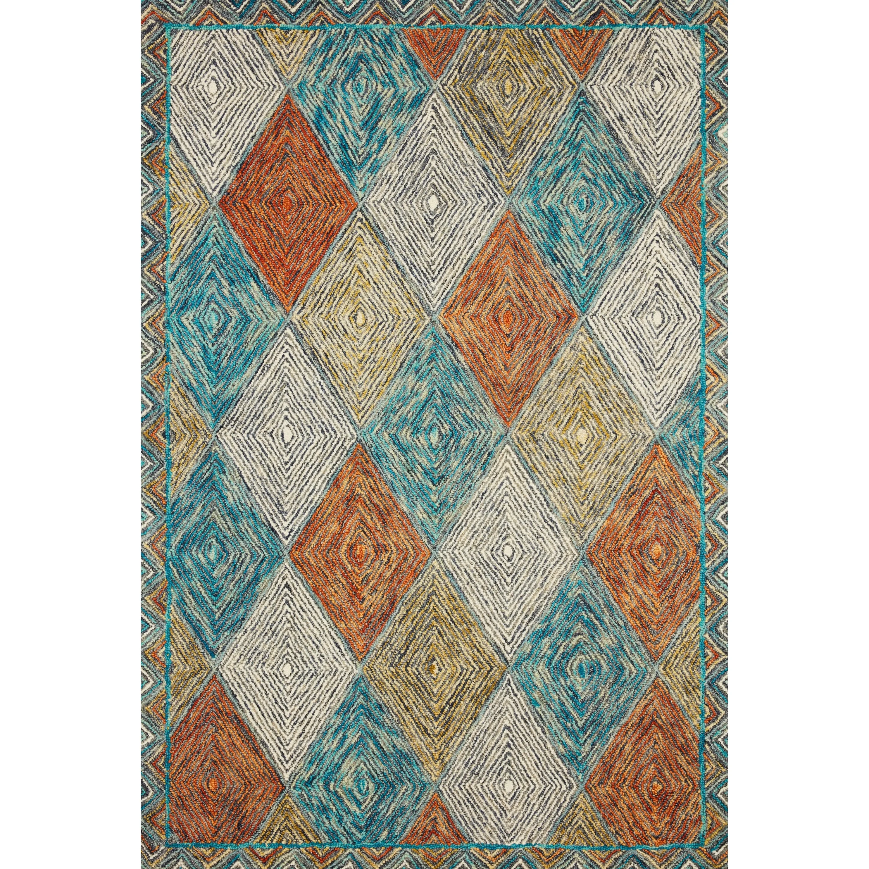 Alexander Home Kaleidoscope Diamond Hand-Hooked Wool Rug