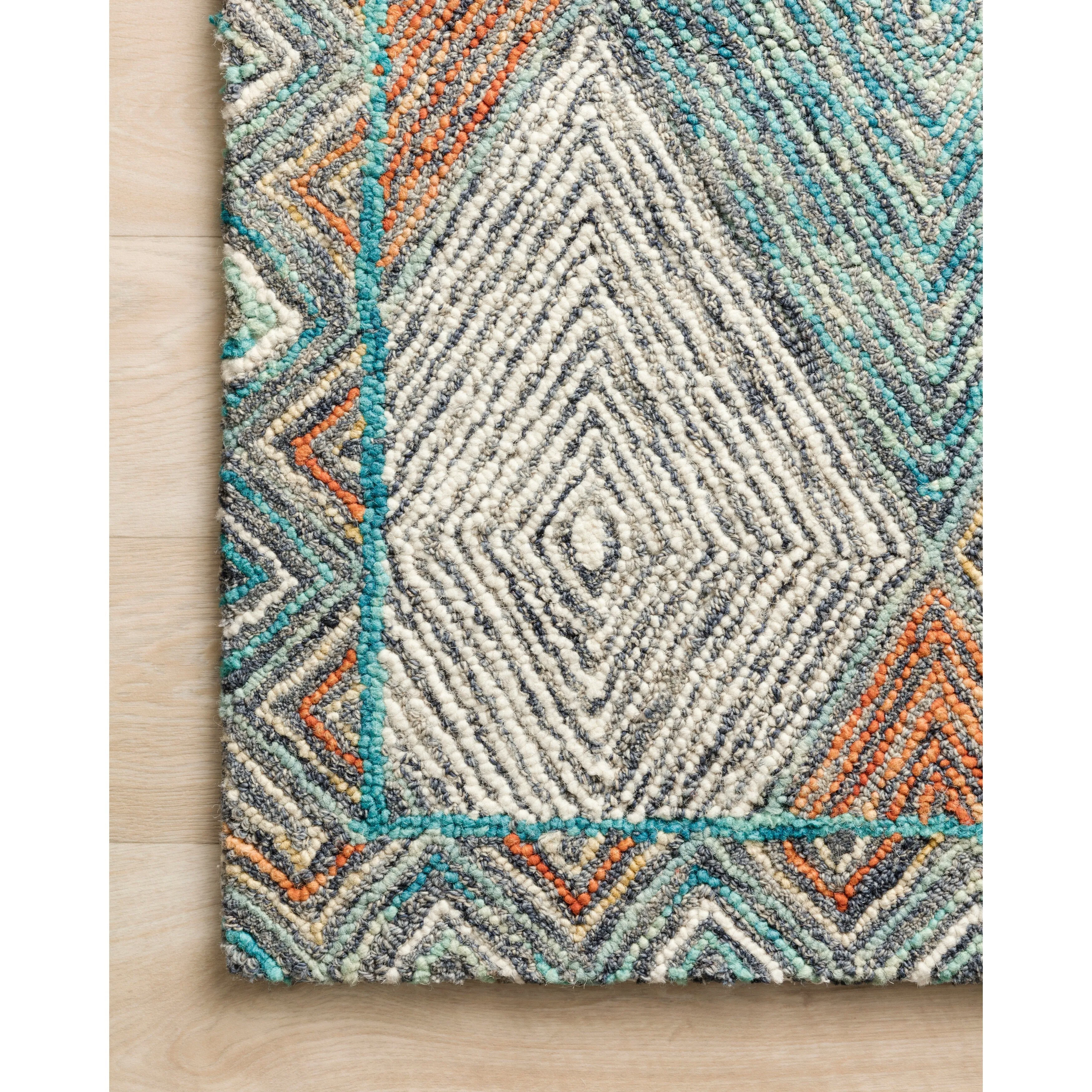 Alexander Home Kaleidoscope Diamond Hand-Hooked Wool Rug