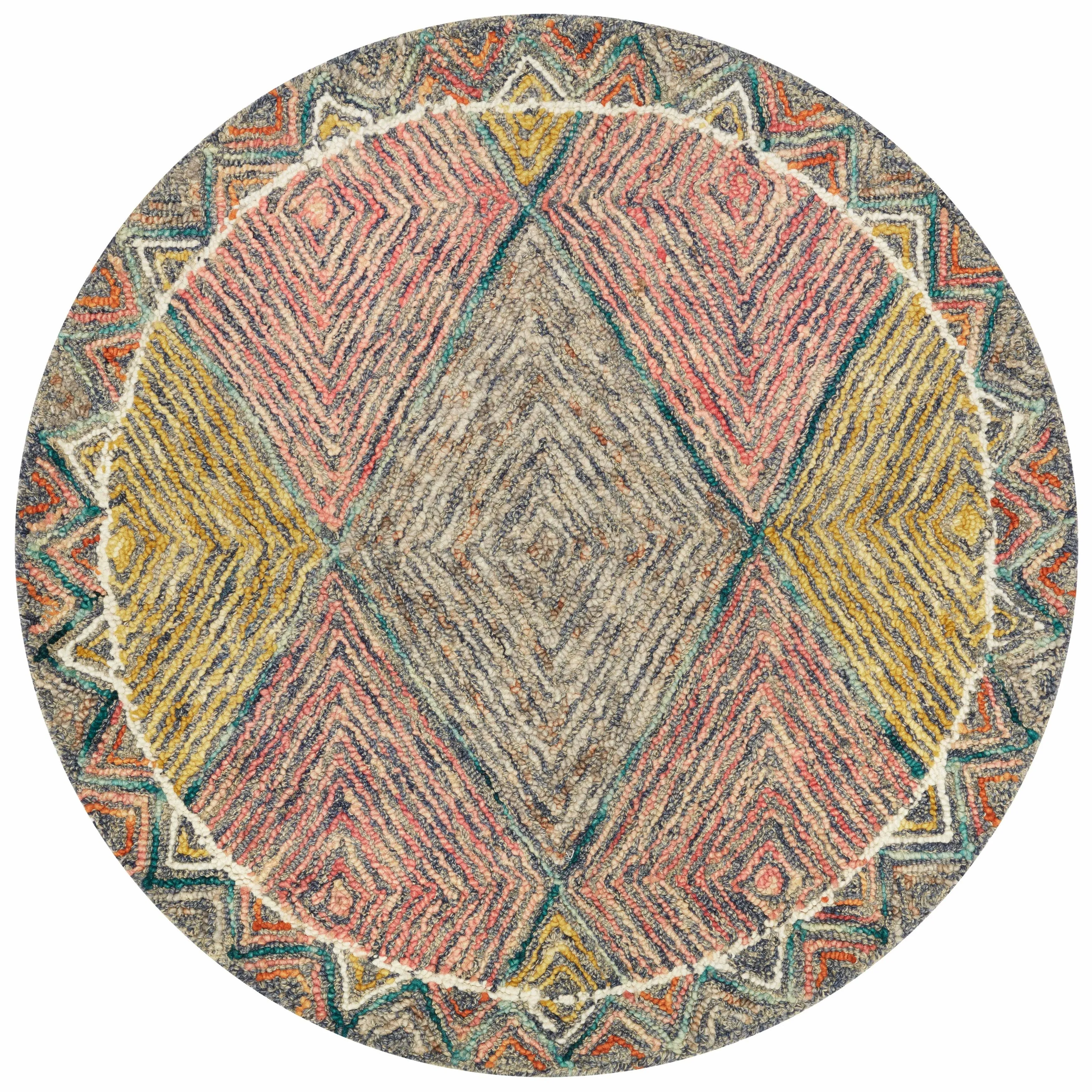 Alexander Home Kaleidoscope Diamond Hand-Hooked Wool Rug