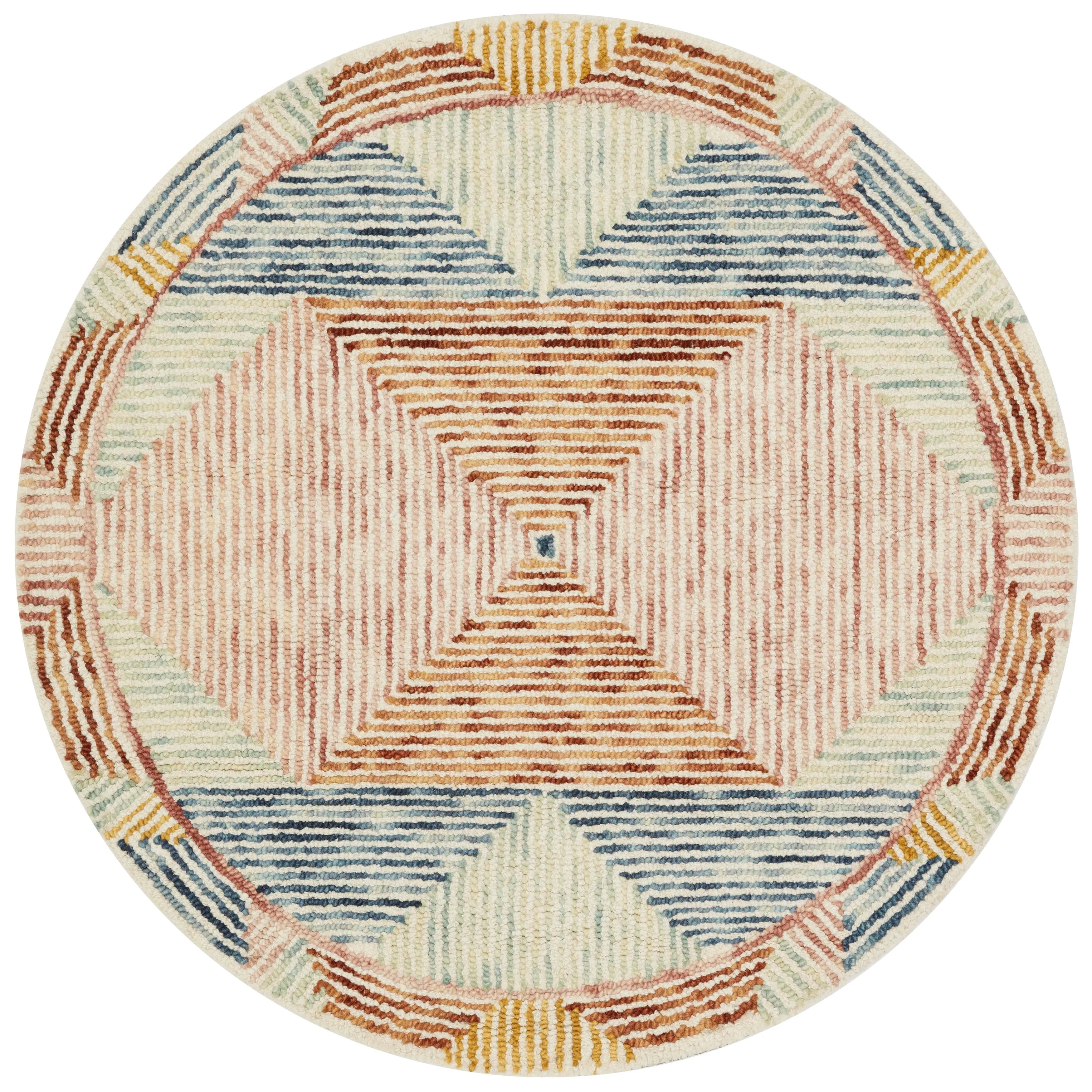 Alexander Home Kaleidoscope Geometric Hand-Hooked Wool Rug