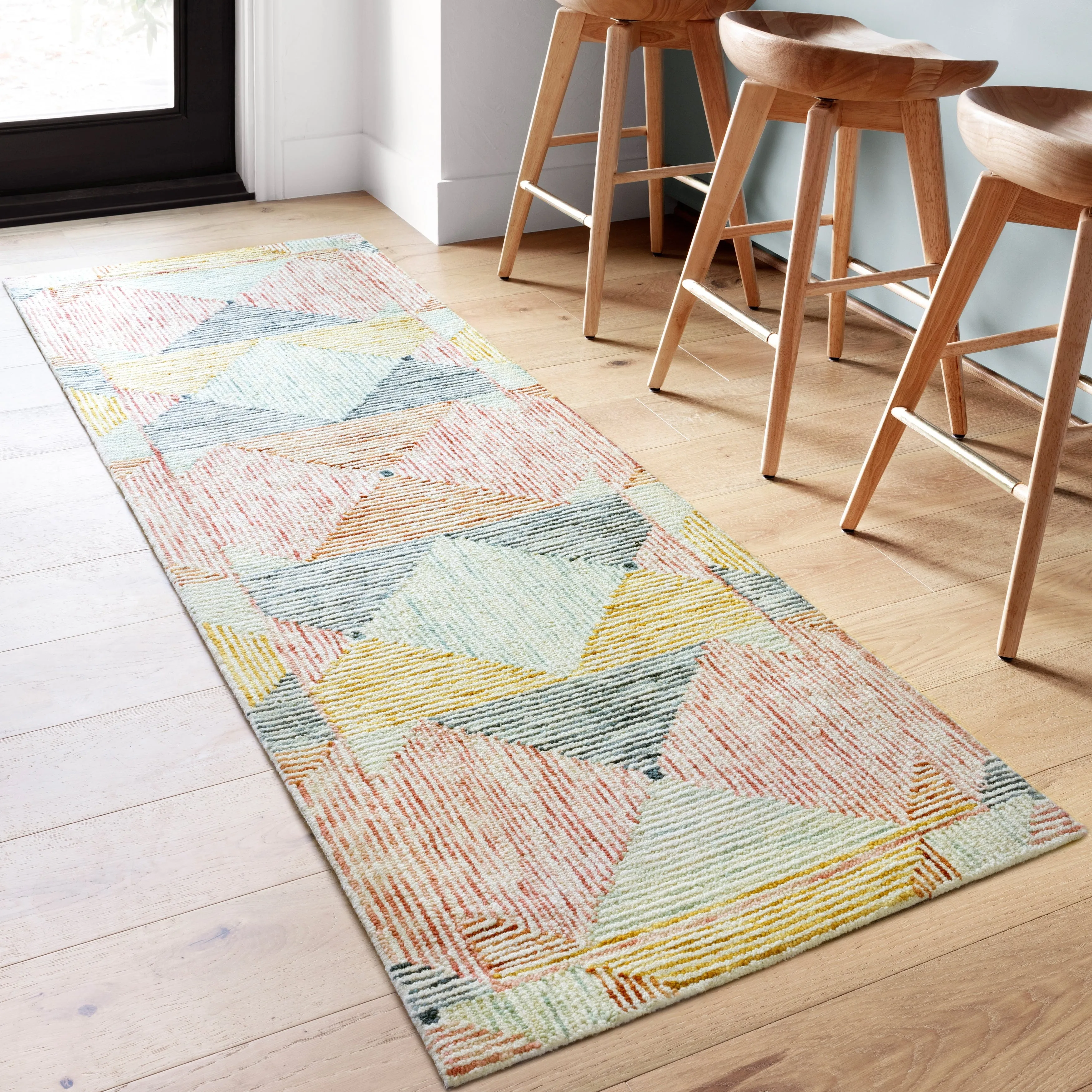 Alexander Home Kaleidoscope Geometric Hand-Hooked Wool Rug