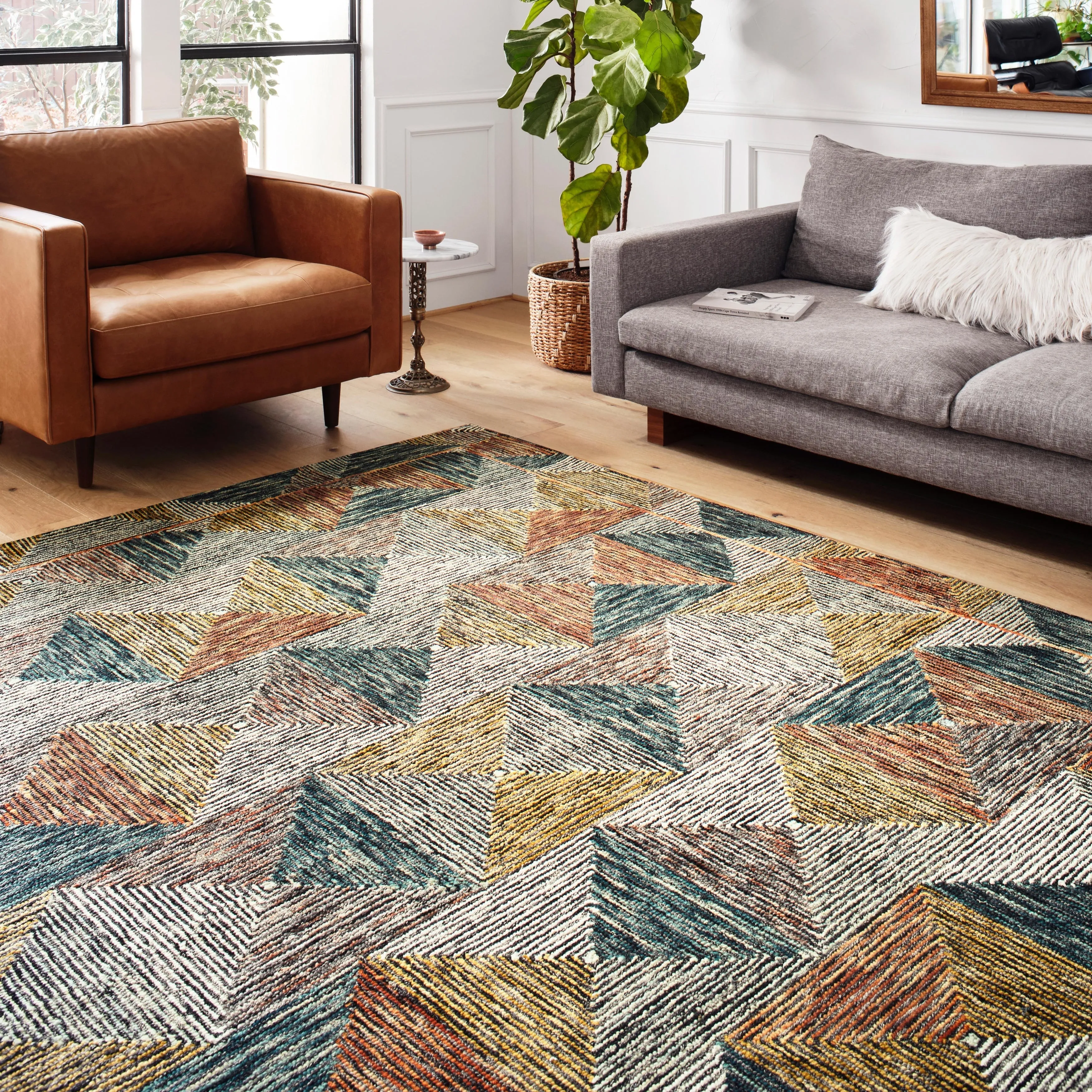 Alexander Home Kaleidoscope Geometric Hand-Hooked Wool Rug
